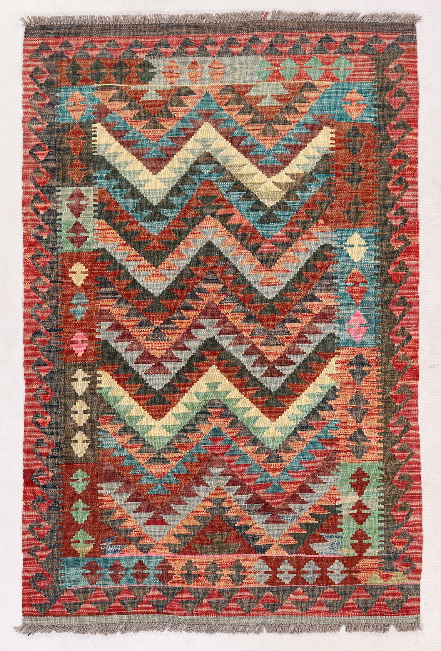 3' X 5'  Multy Handmade Veggie Dye Kilim Rug Rectangular