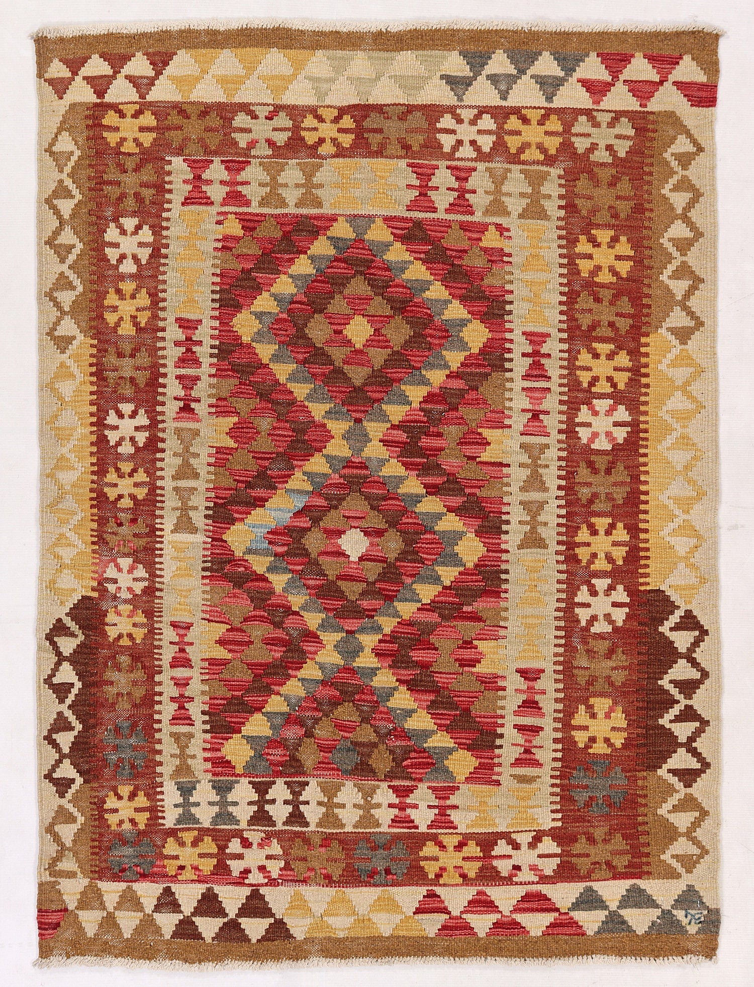 3' X 5'  Multy Handmade Veggie Dye Kilim Rug Rectangular