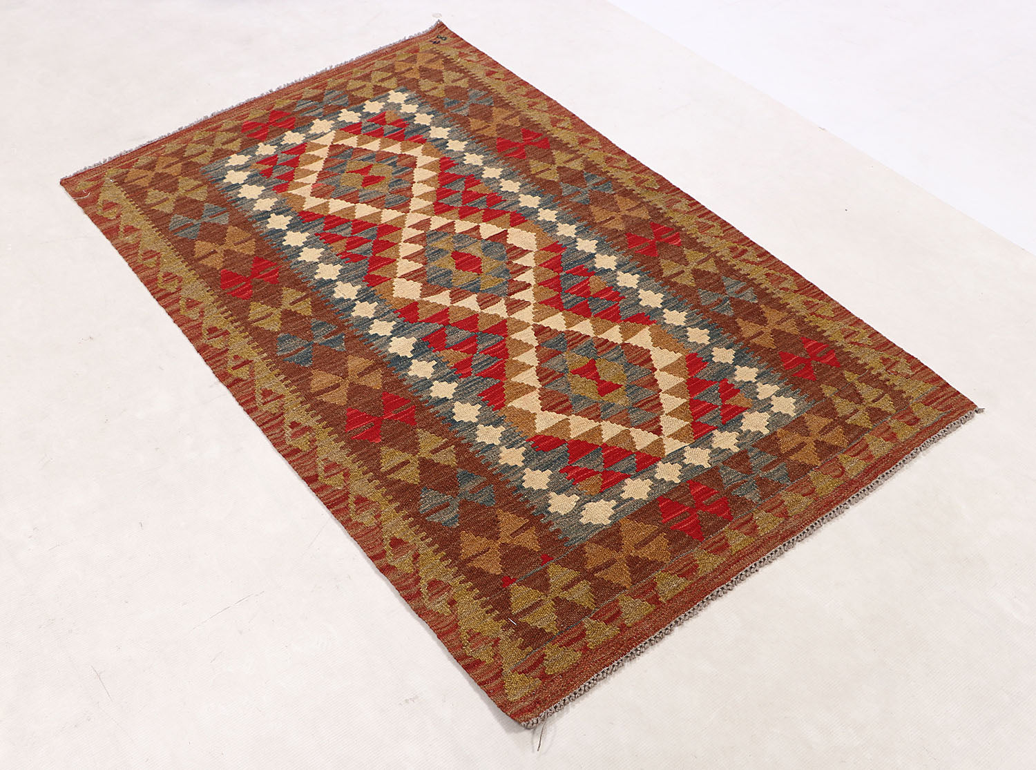 3' X 5'  Multy Handmade Veggie Dye Kilim Rug Rectangular