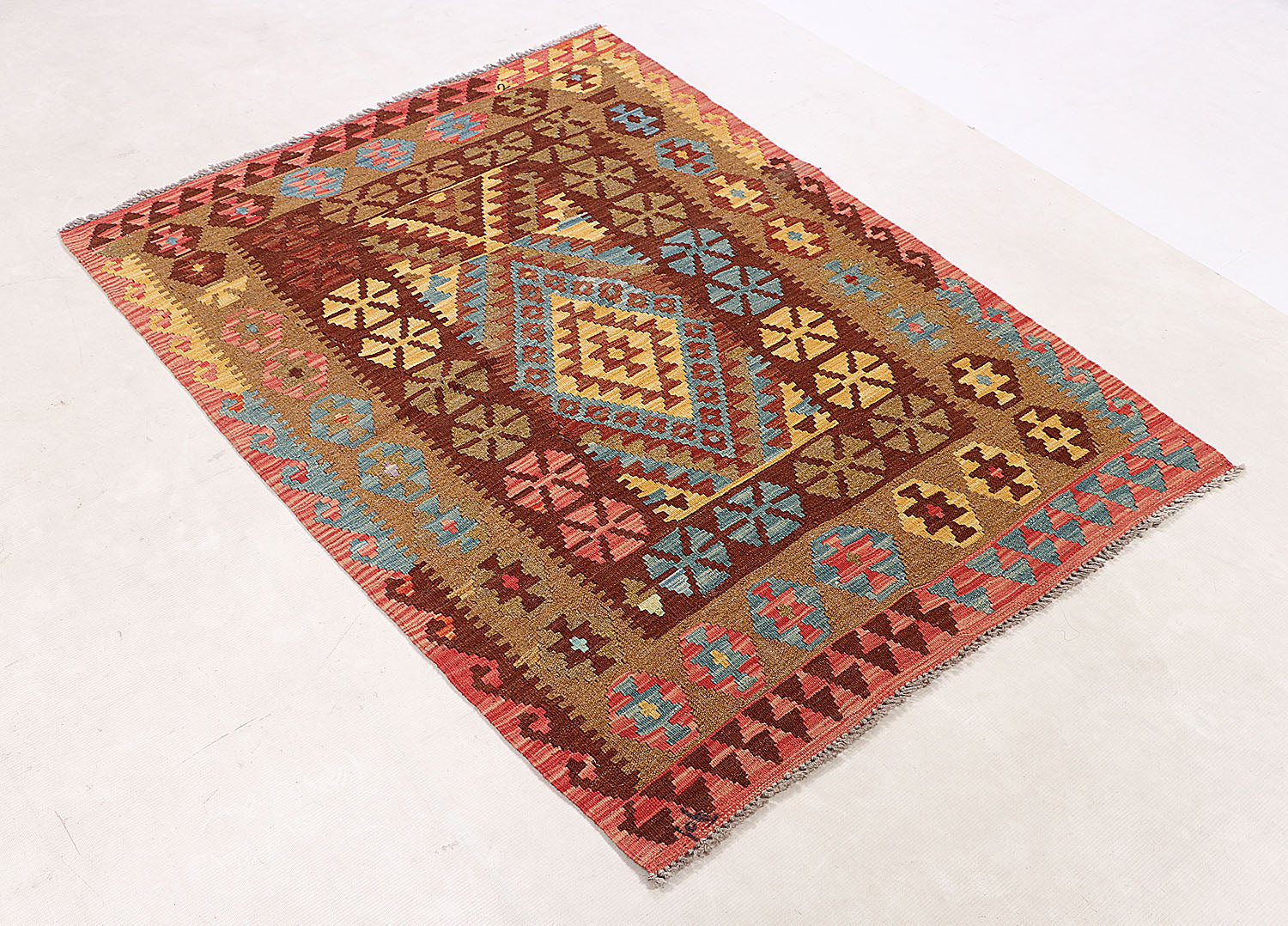 3' X 5'  Multy Handmade Veggie Dye Kilim Rug Rectangular