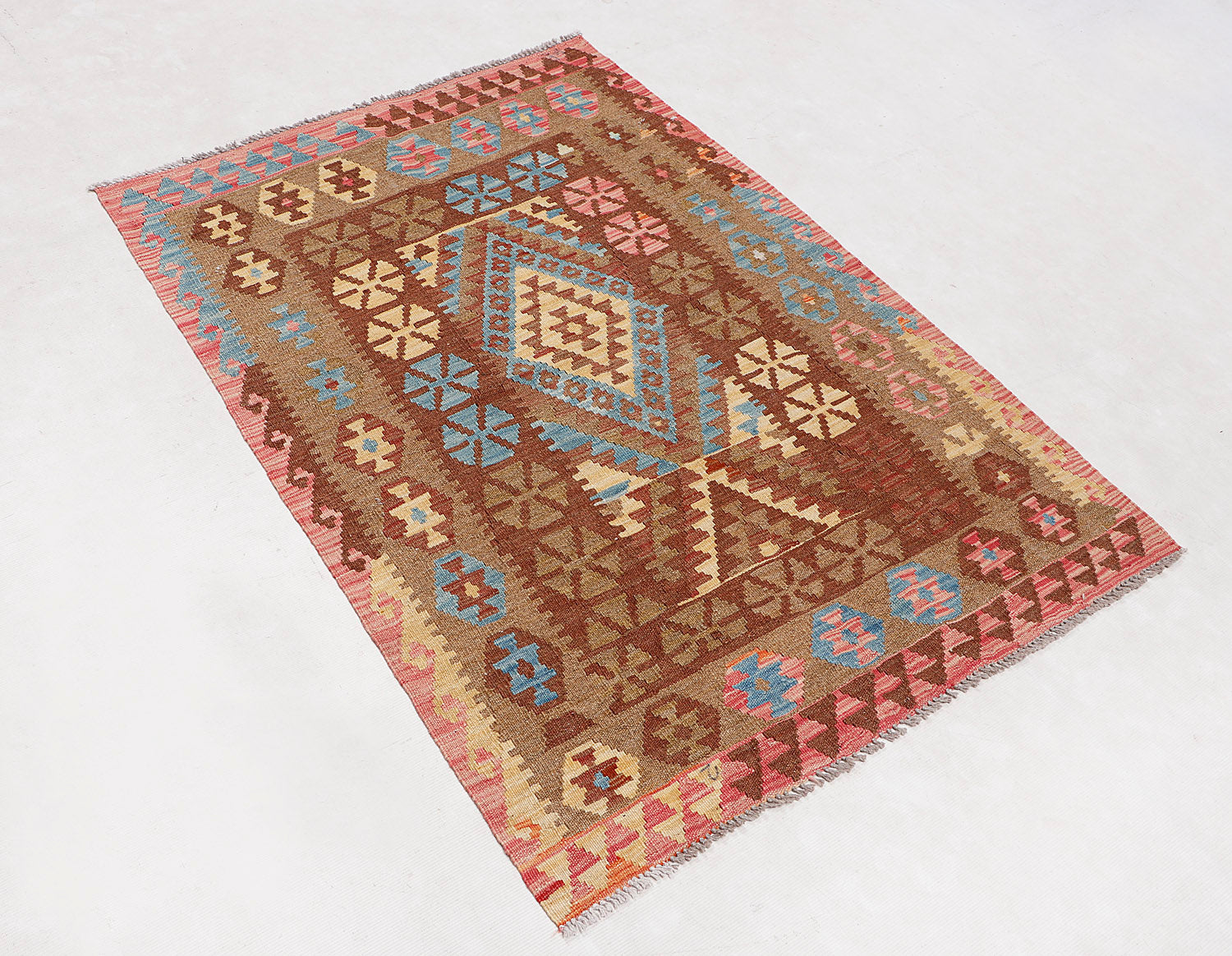 3' X 5'  Multy Handmade Veggie Dye Kilim Rug Rectangular