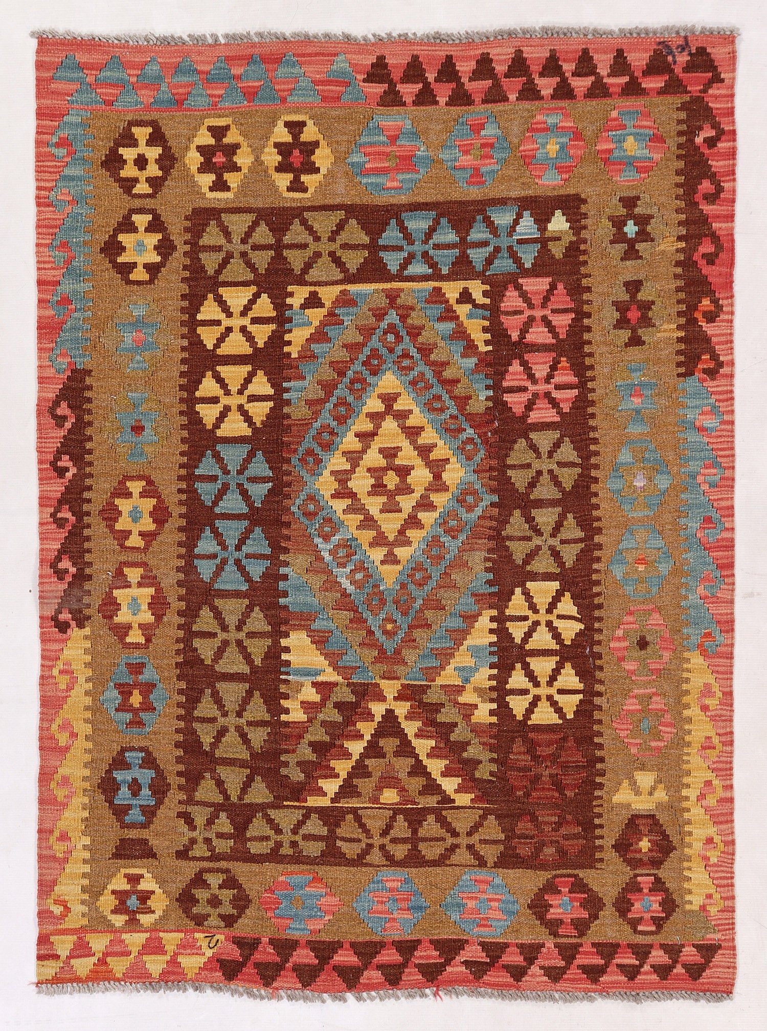 3' X 5'  Multy Handmade Veggie Dye Kilim Rug Rectangular
