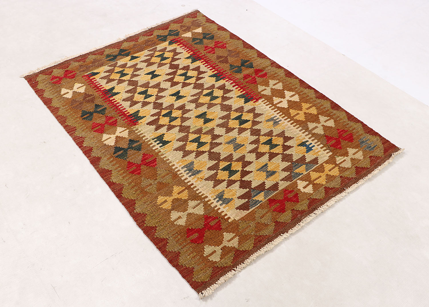 3' X 5'  Multy Handmade Veggie Dye Kilim Rug Rectangular