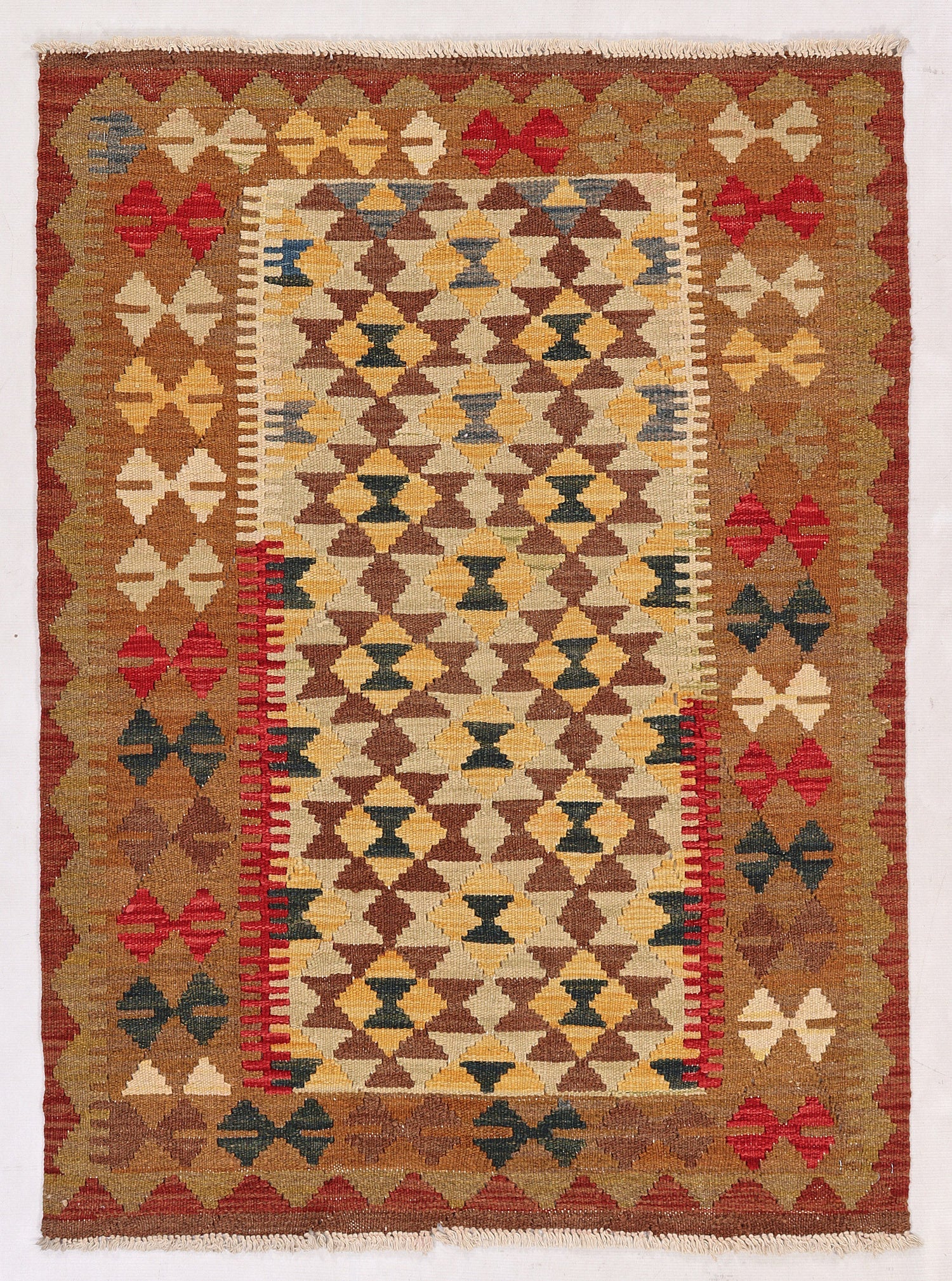 3' X 5'  Multy Handmade Veggie Dye Kilim Rug Rectangular