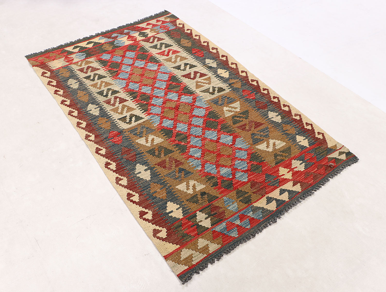 3' X 5'  Multy Handmade Veggie Dye Kilim Rug Rectangular