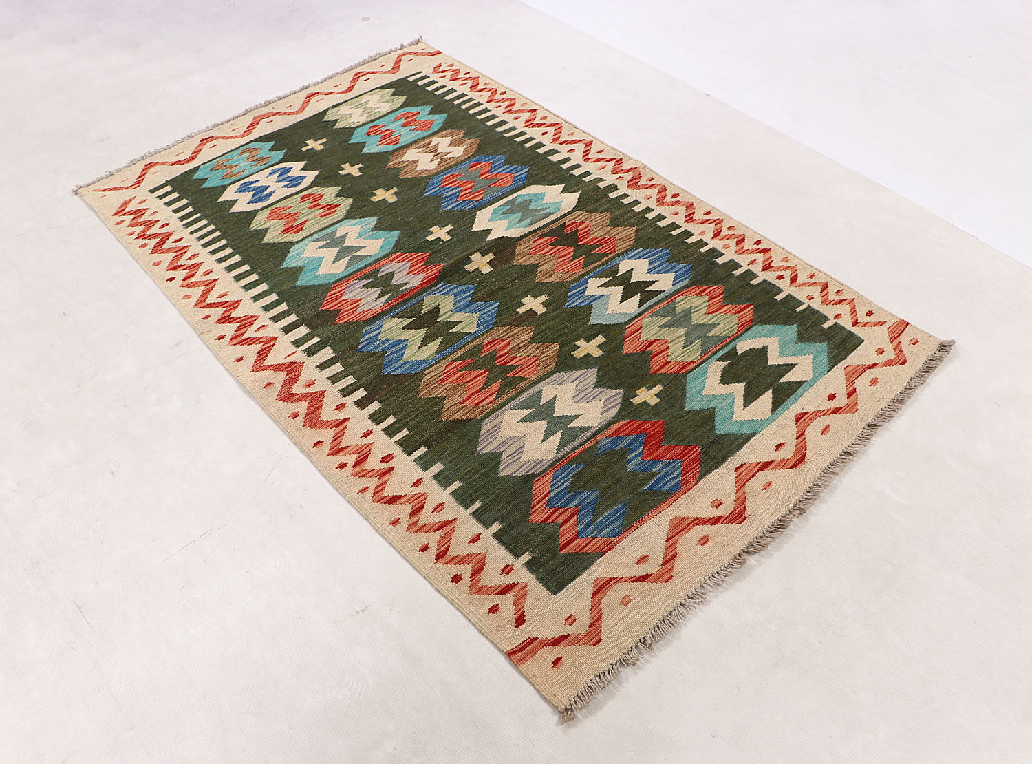 3' X 5'  Multy Handmade Veggie Dye Kilim Rug Rectangular