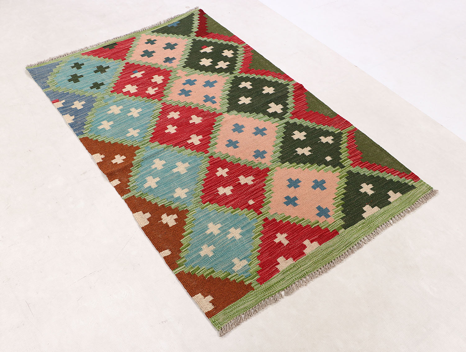 3' X 5'  Multy Handmade Veggie Dye Kilim Rug Rectangular