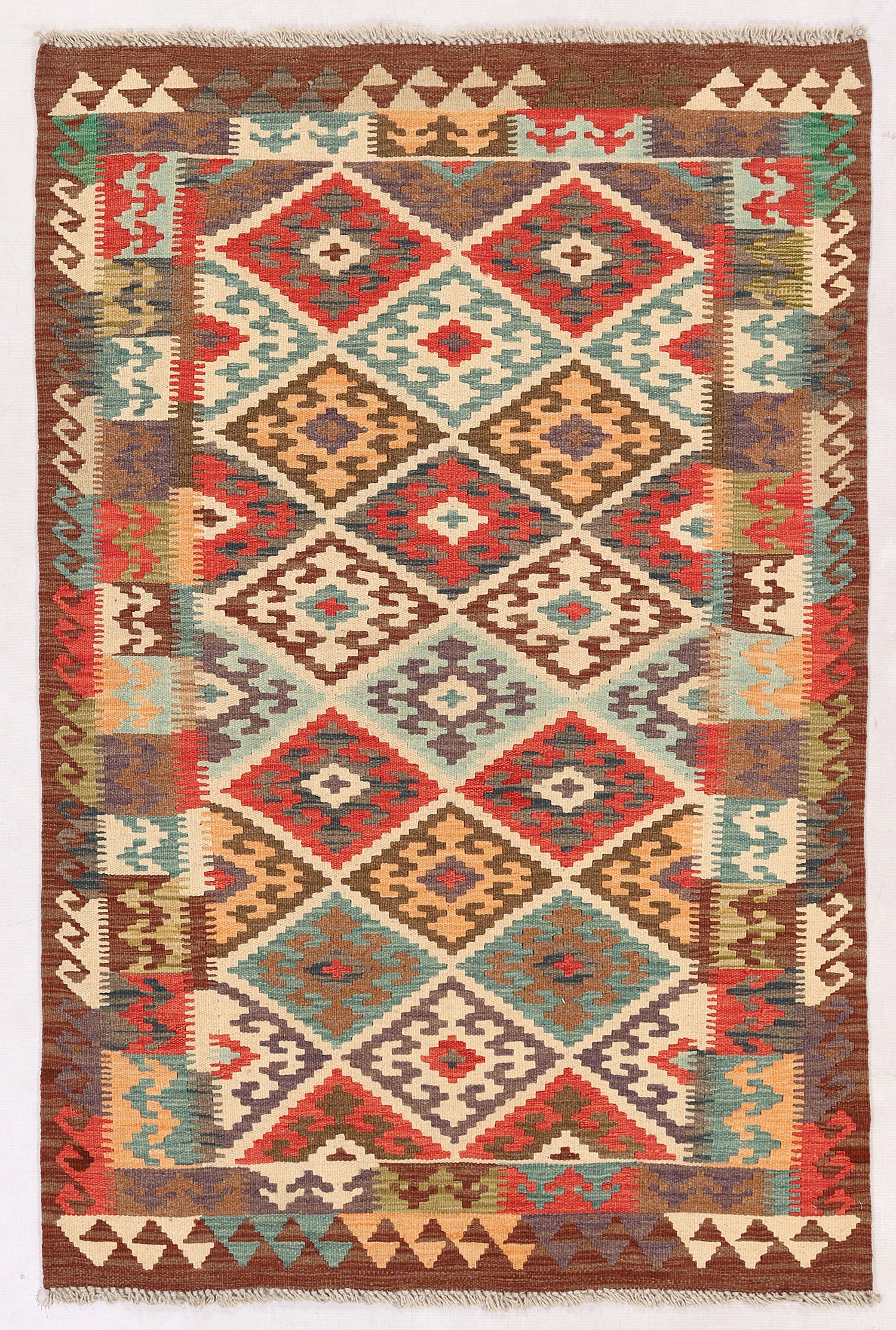 3' X 5'  Multy Handmade Veggie Dye Kilim Rug Rectangular