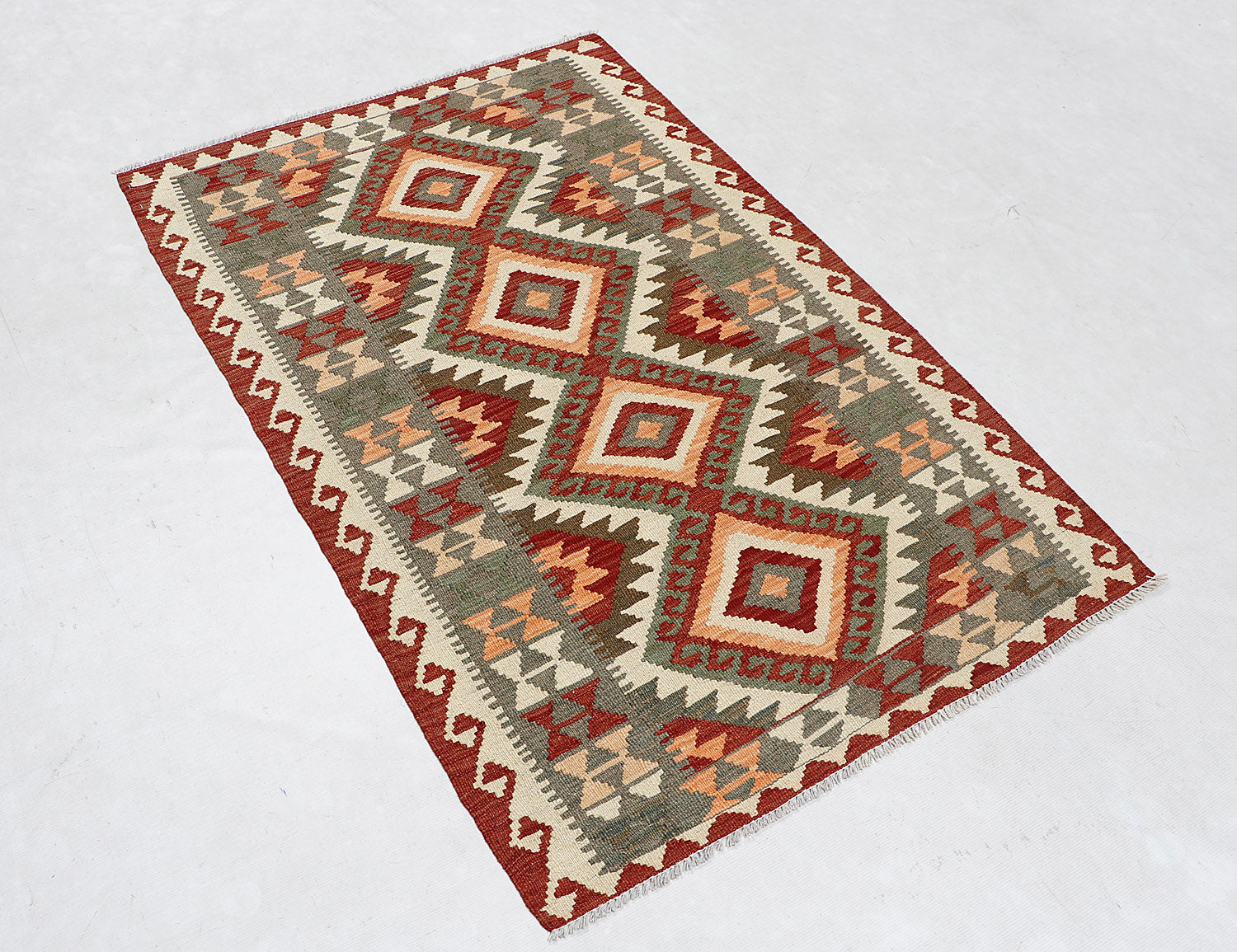 3' X 5'  Multy Handmade Veggie Dye Kilim Rug Rectangular