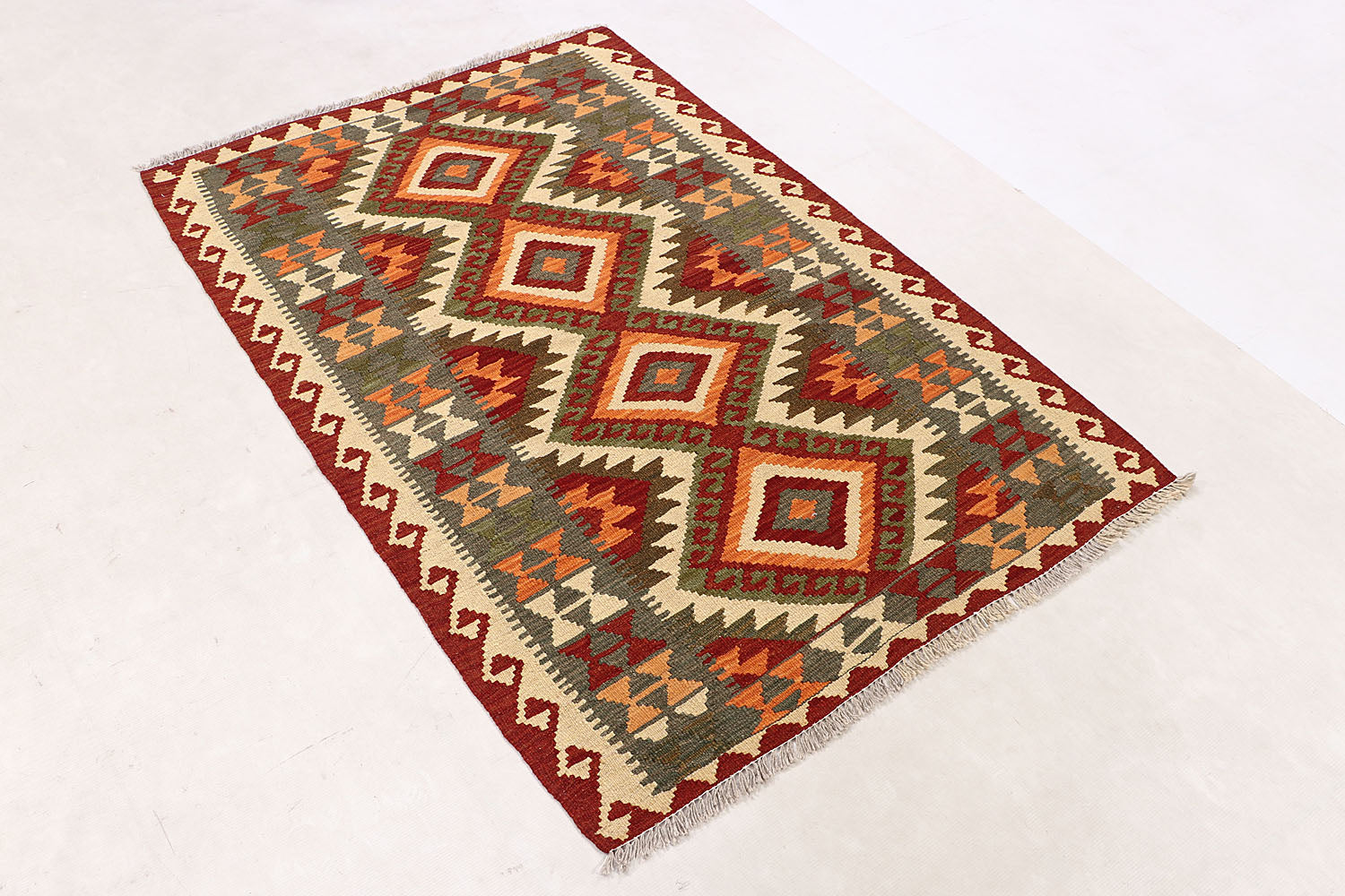 3' X 5'  Multy Handmade Veggie Dye Kilim Rug Rectangular