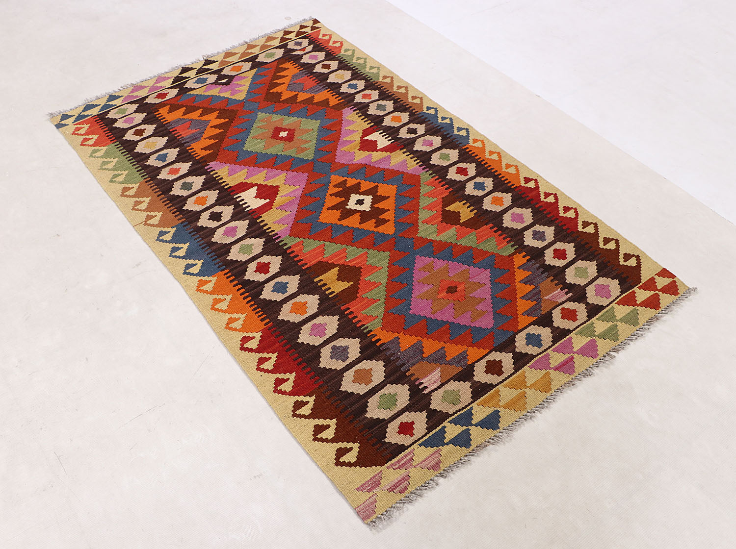 3' X 5'  Multy Handmade Veggie Dye Kilim Rug Rectangular