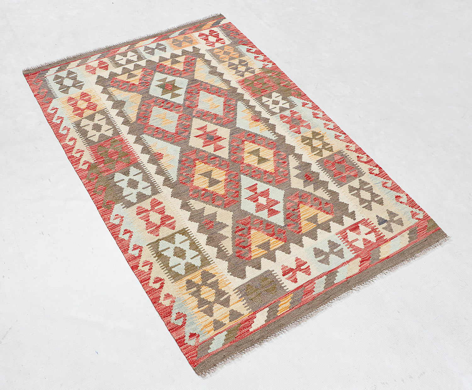 3' X 5'  Multy Handmade Veggie Dye Kilim Rug Rectangular
