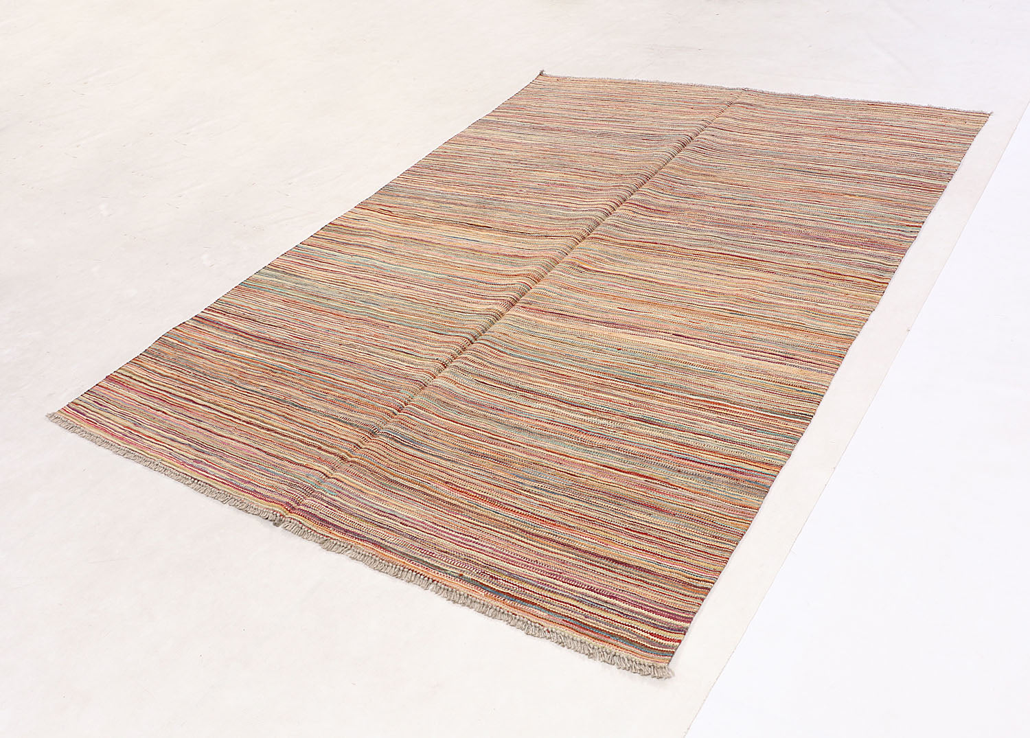 5' 6" X 8'  Multy Handmade Veggie Dye Kilim Rug Rectangular
