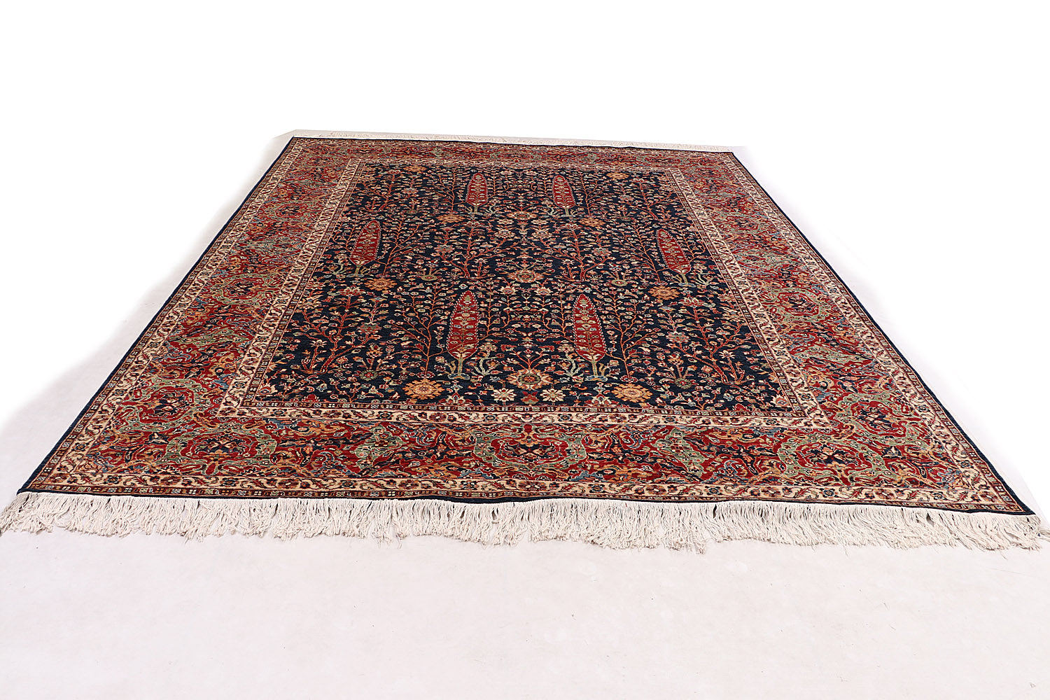 Mamluk Persian Hand Knotted Wool Rug Blue 9' x 12'