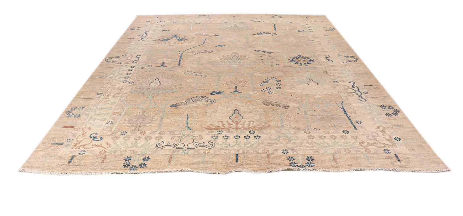 9' X 13'  Gold Handmade Turkish Rug OUSHAK Rectangular
