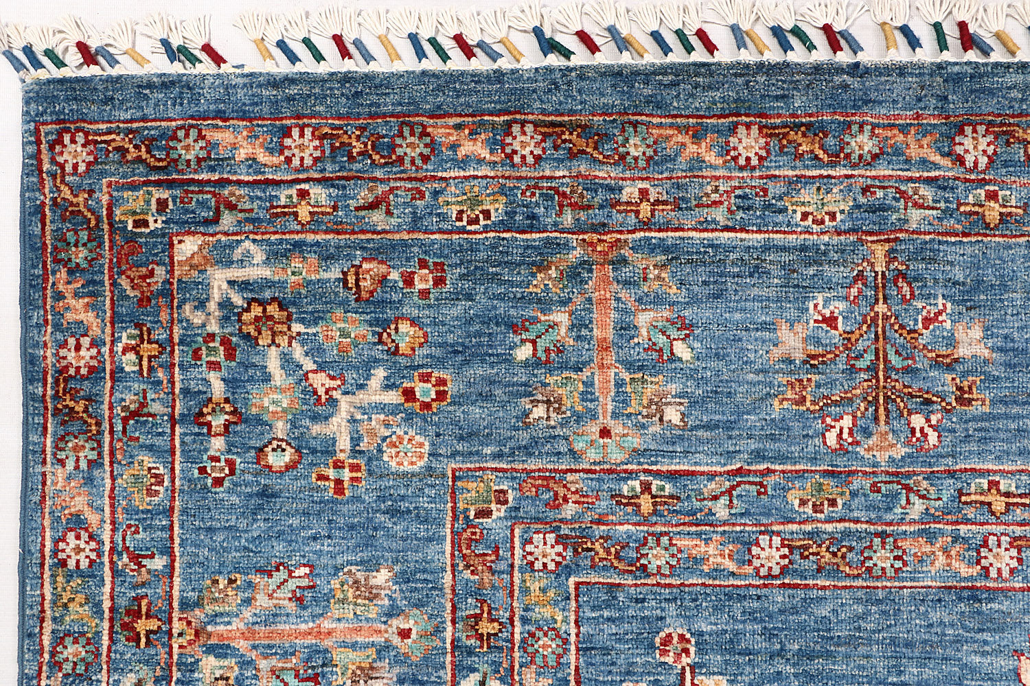 Sultani Persian Hand Knotted Wool Rug Blue 6'6" x 10'