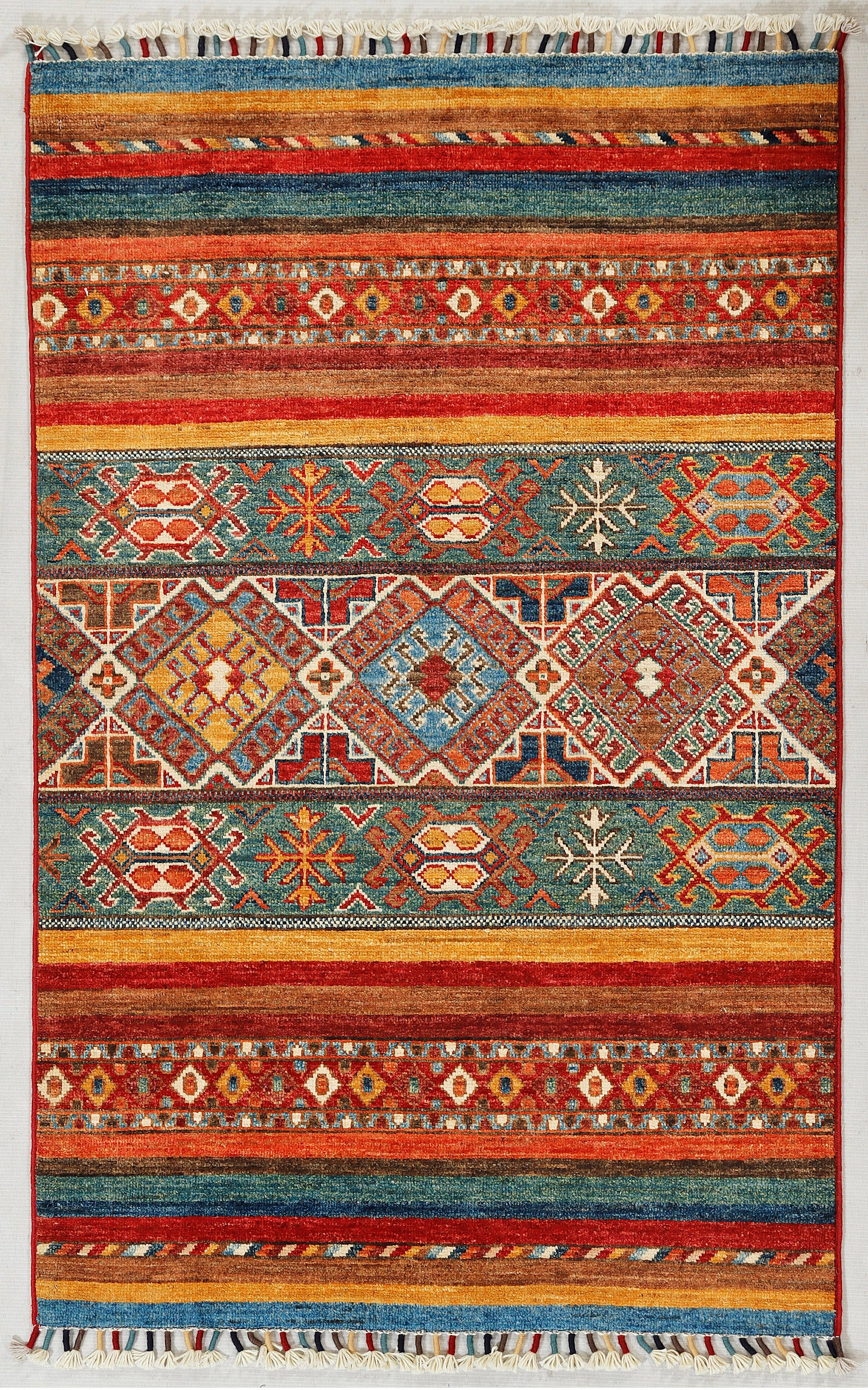 Khurjeen Persian Hand Knotted Wool Rug Multicolor 3' x 4'