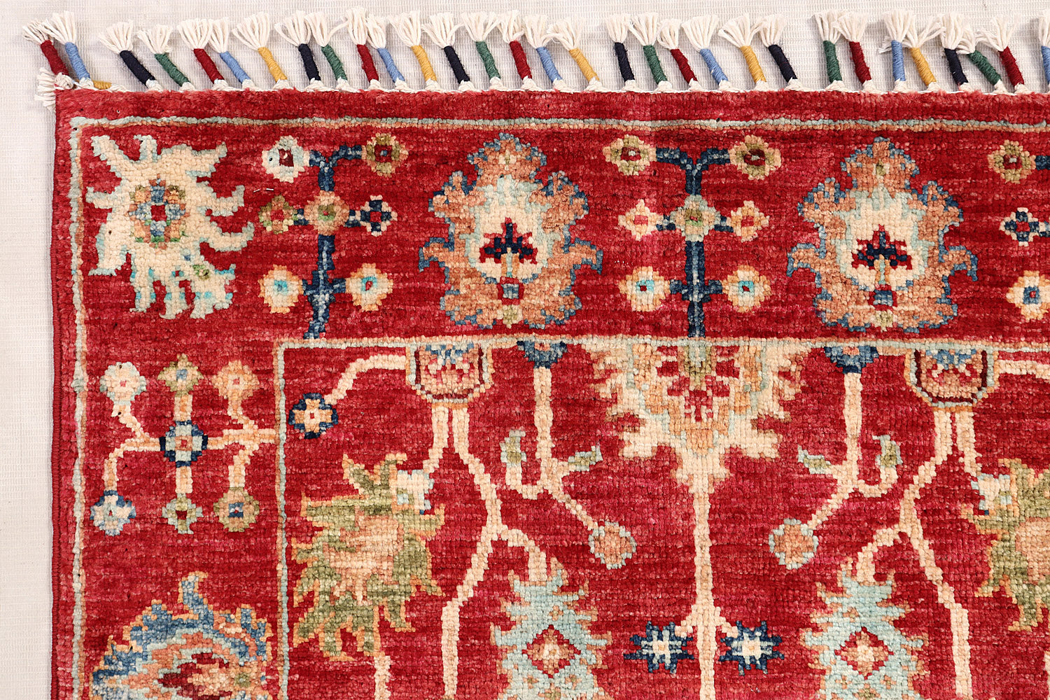Sultani Persian Hand Knotted Wool Runner Red 2'6" x 8'