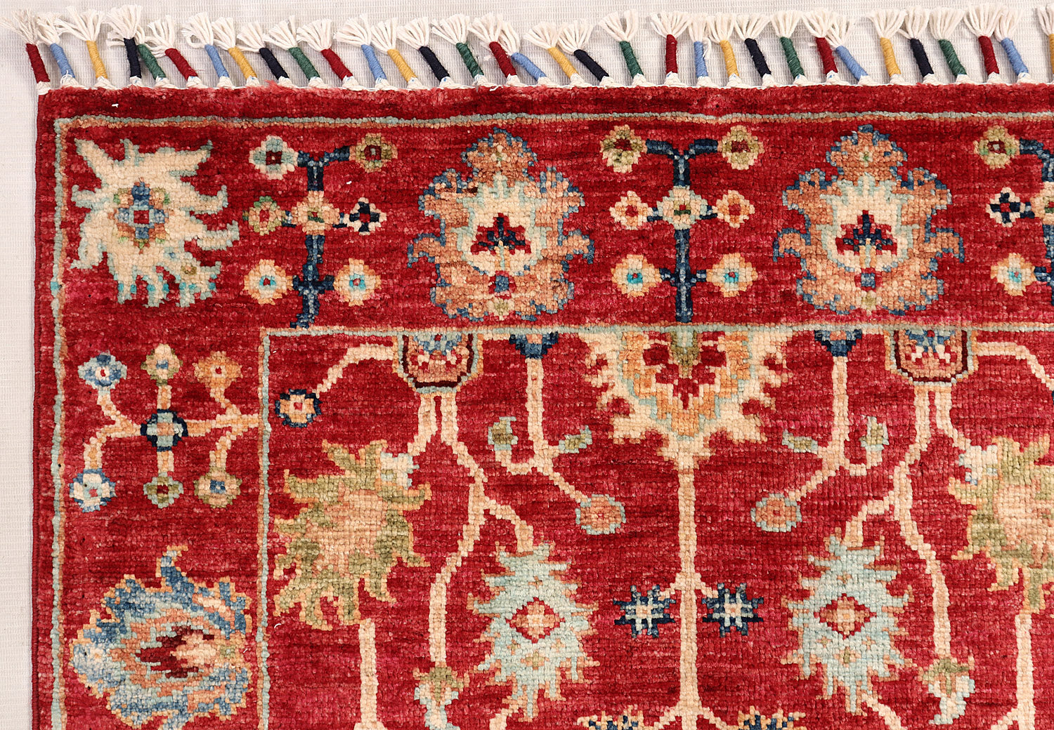 Sultani Persian Hand Knotted Wool Runner Red 2'6" x 8'