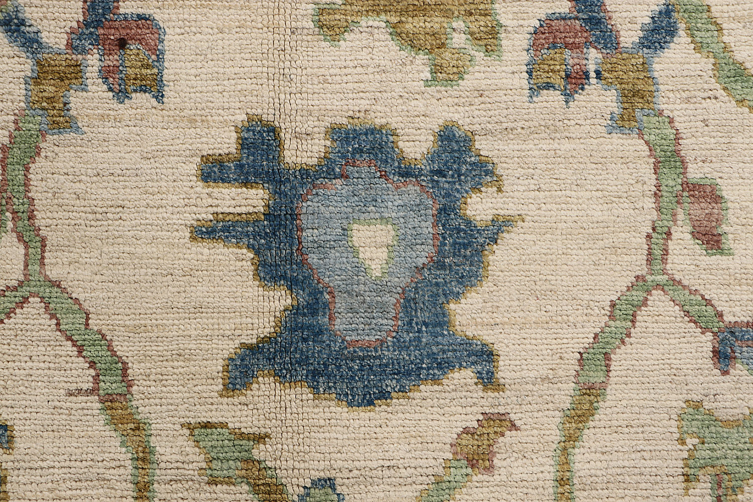 8' X 10'  Ivory Handmade Turkish Rug OUSHAK Rectangular