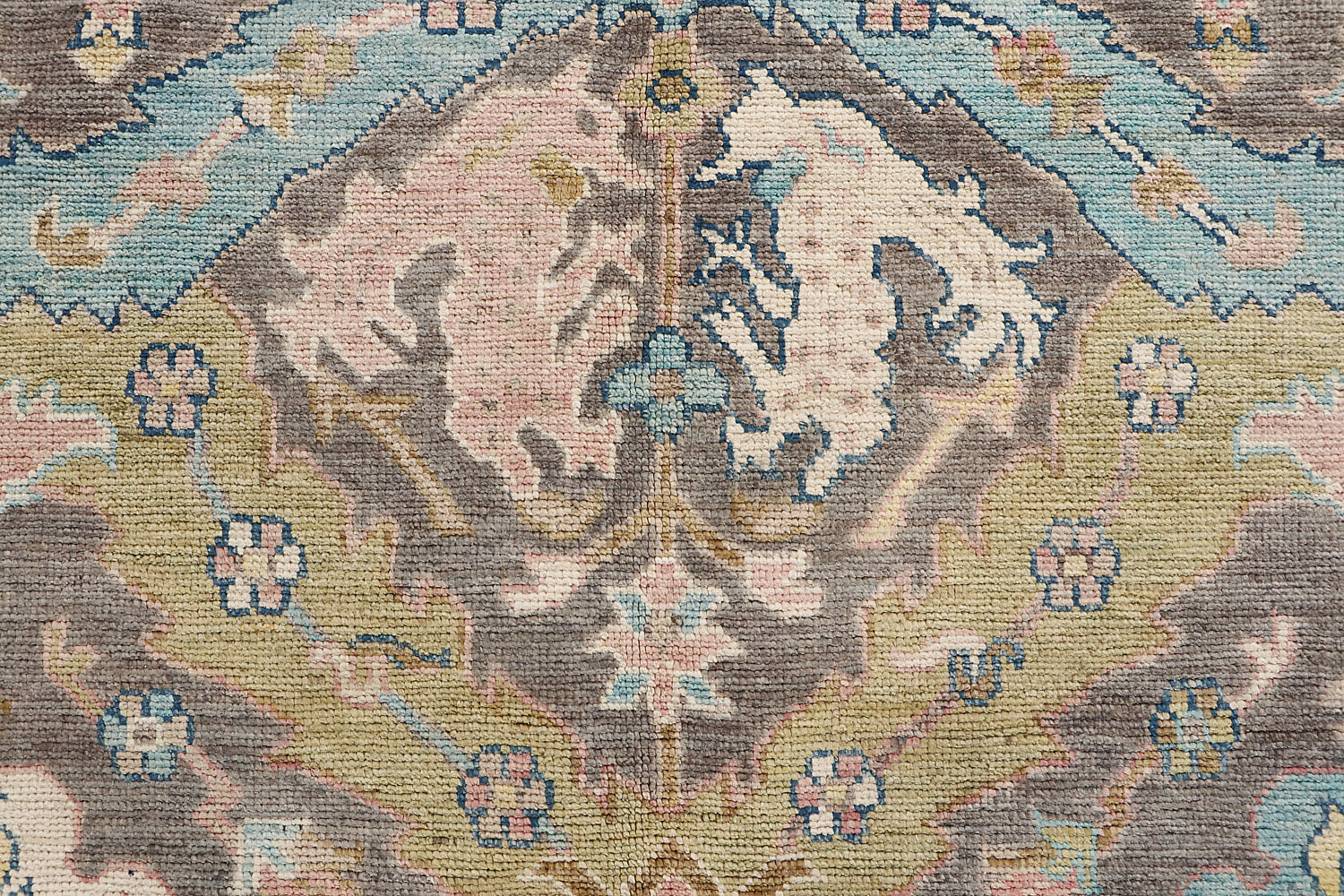 Oushak Turkish Hand Knotted Wool Rug Gray 10' x 14'