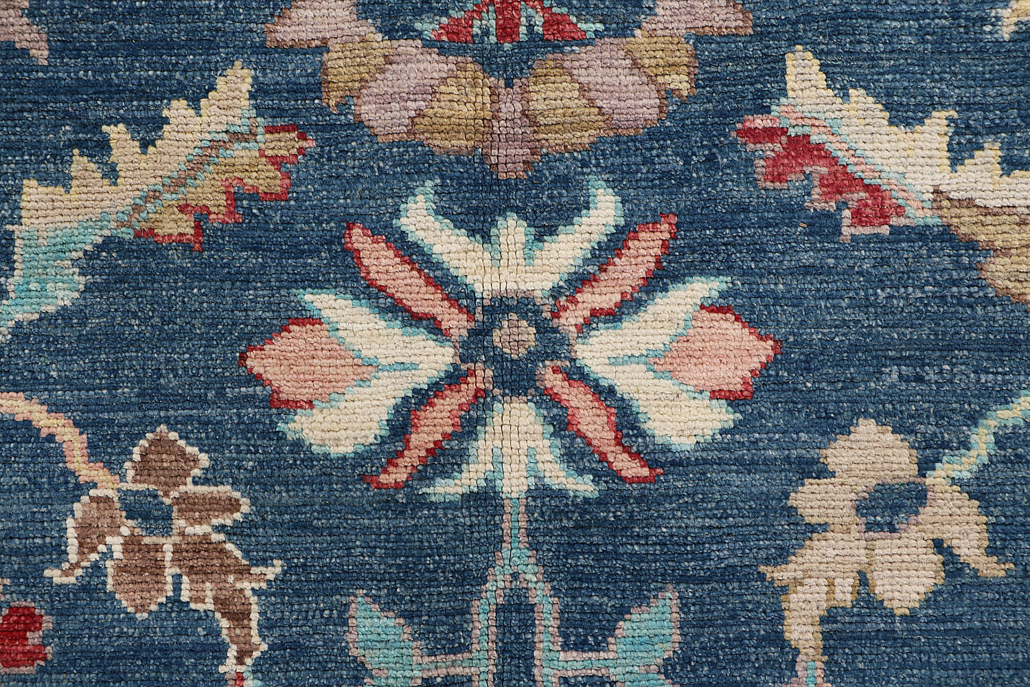 9' x 12'  Blue Handmade Turkish Rug OUSHAK Rectangular