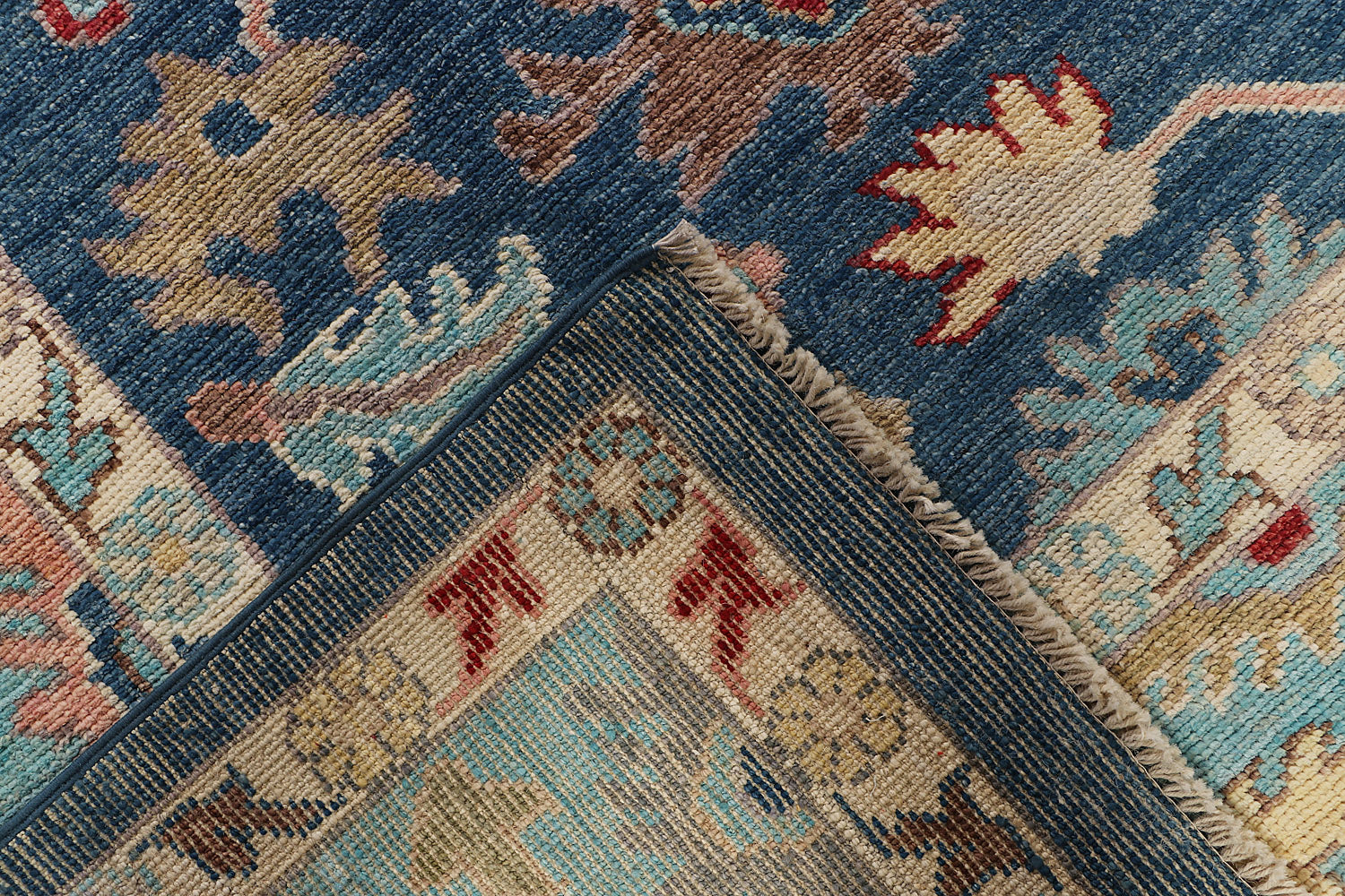 9' x 12'  Blue Handmade Turkish Rug OUSHAK Rectangular