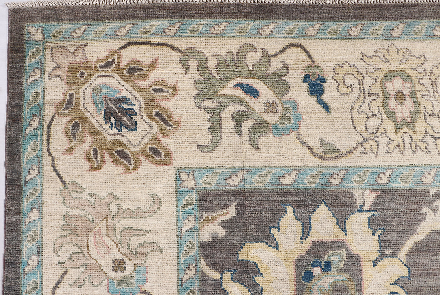 Oushak Turkish Hand Knotted Wool Rug Gray 10' x 13'