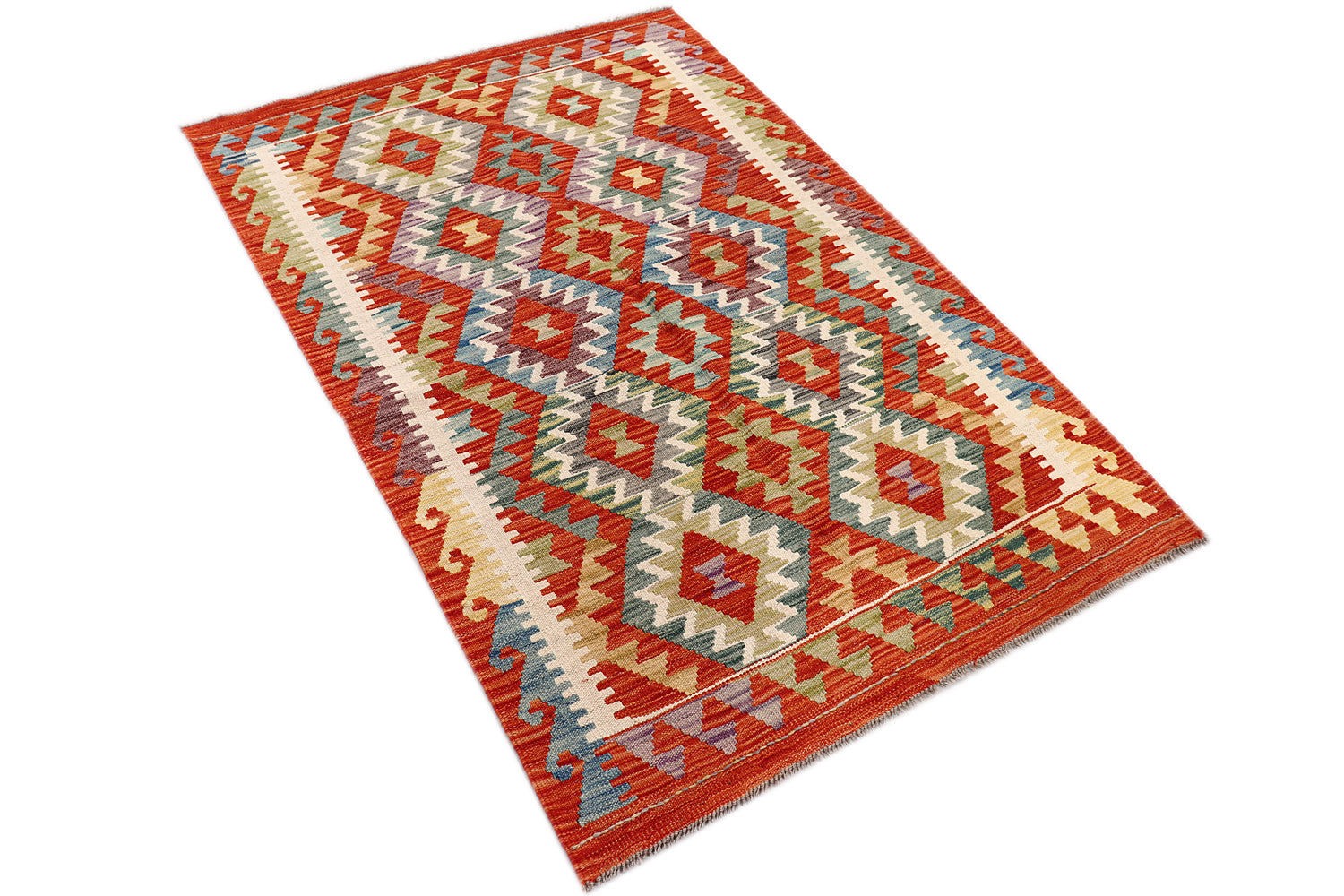 3' X 5'  Multy Handmade Veggie Dye Kilim Rug Rectangular