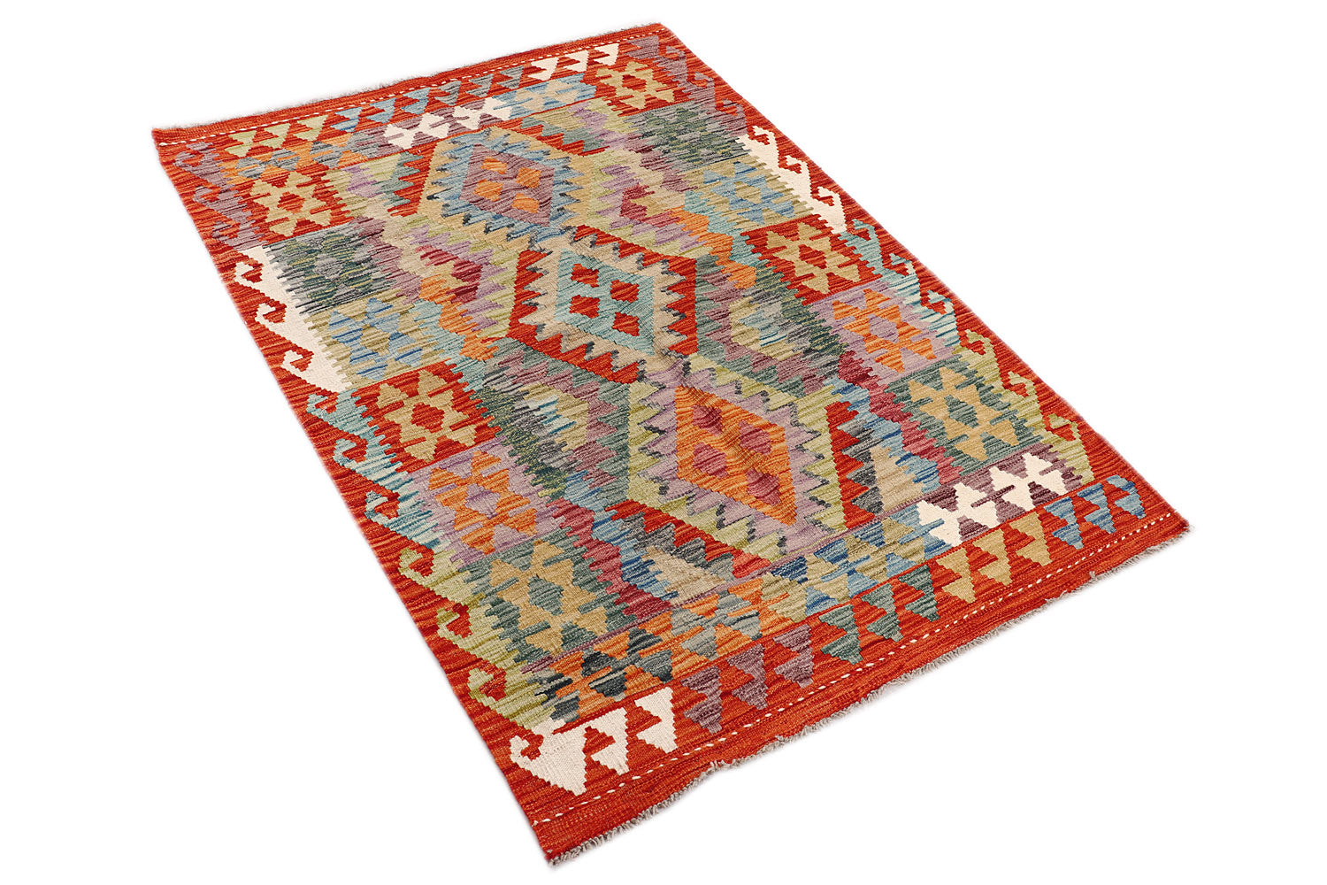 3' X 5'  Multy Handmade Veggie Dye Kilim Rug Rectangular