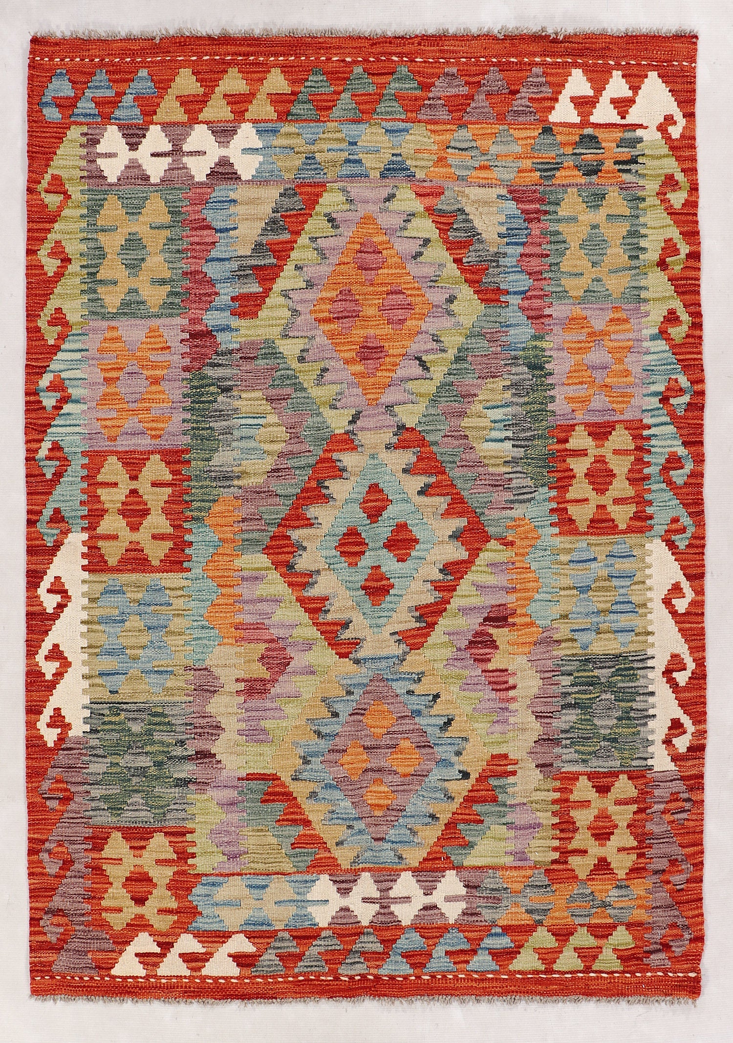 3' X 5'  Multy Handmade Veggie Dye Kilim Rug Rectangular