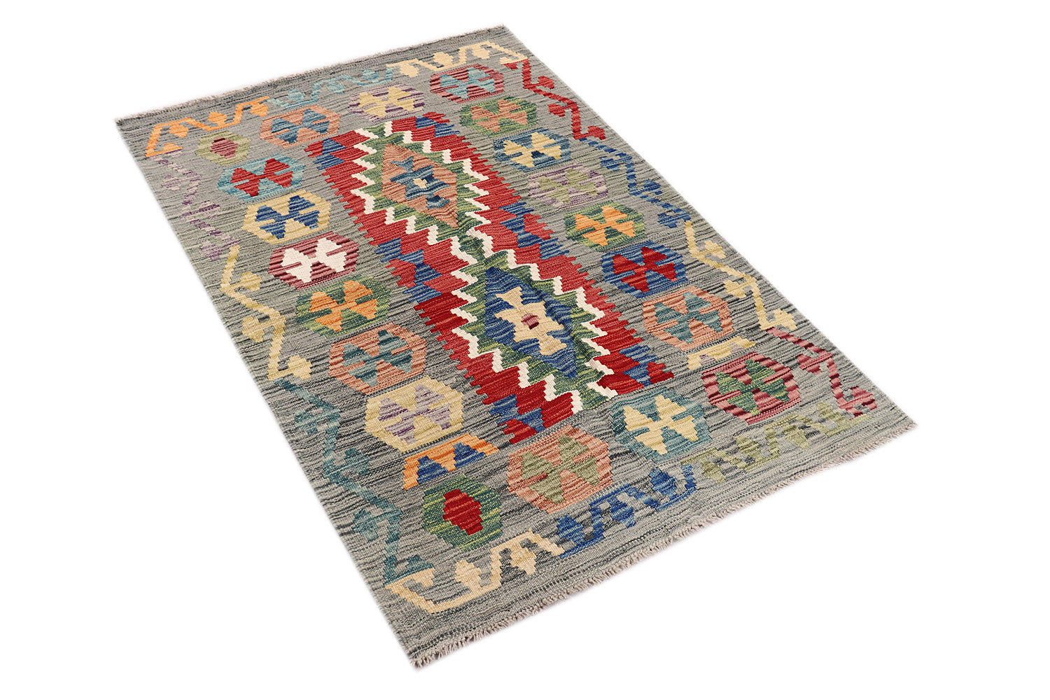 3' X 5'  Multy Handmade Veggie Dye Kilim Rug Rectangular