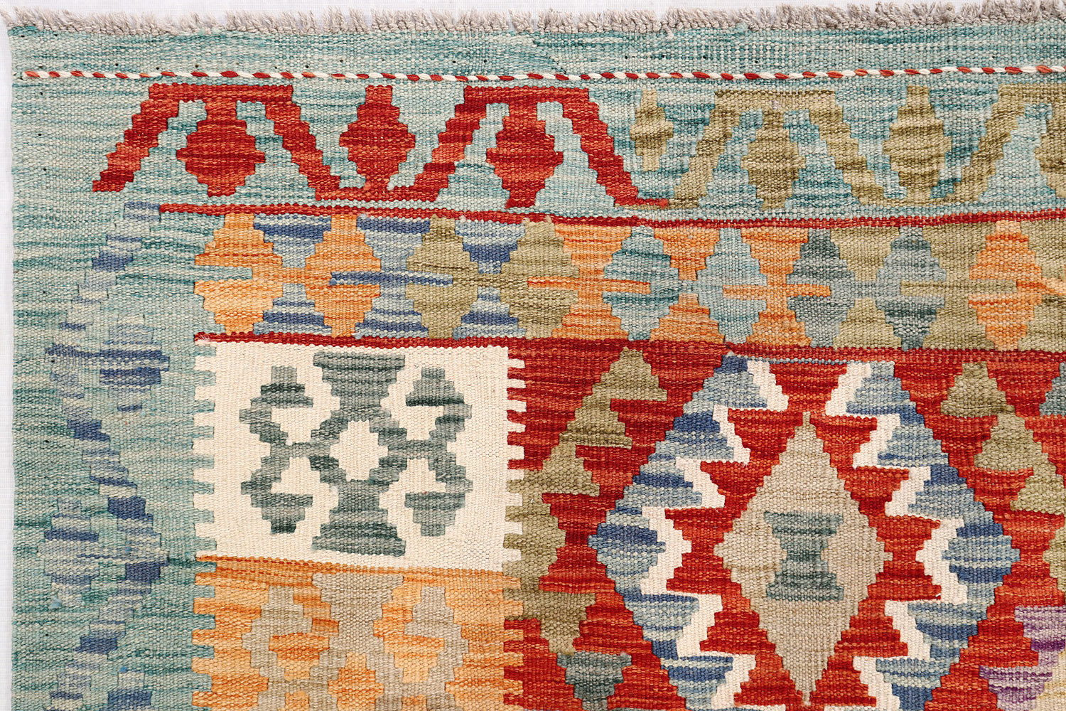 4' 6" x 6' 6  Multy Handmade Veggie Dye Kilim Rug Rectangular