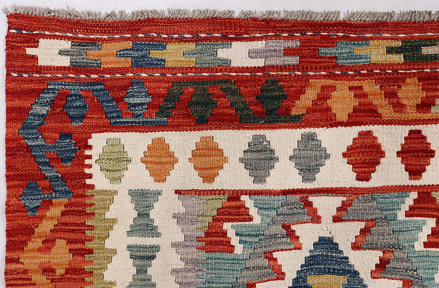 6' 6"X 10'  Multy Handmade Veggie Dye Kilim Rug Rectangular