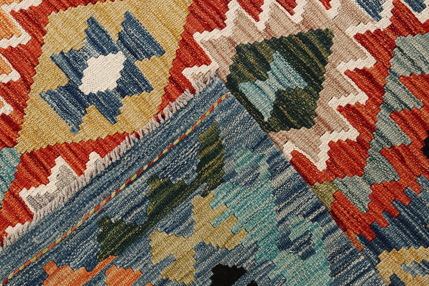 6' 6"X 10'  Multy Handmade Veggie Dye Kilim Rug Rectangular