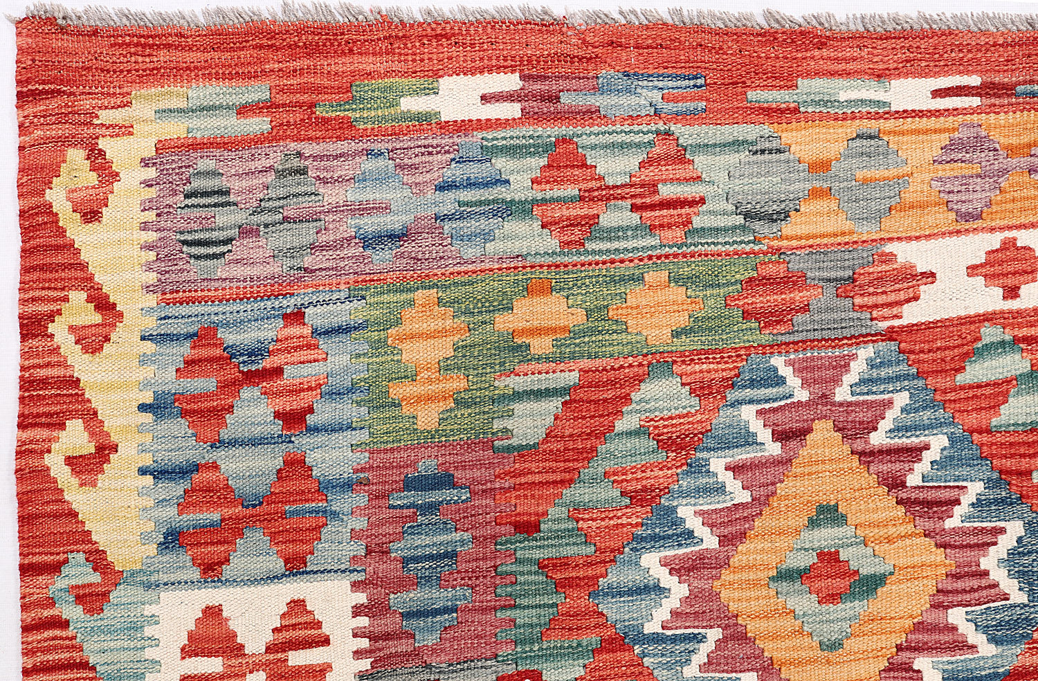 6' 6"X 10'  Multy Handmade Veggie Dye Kilim Rug Rectangular