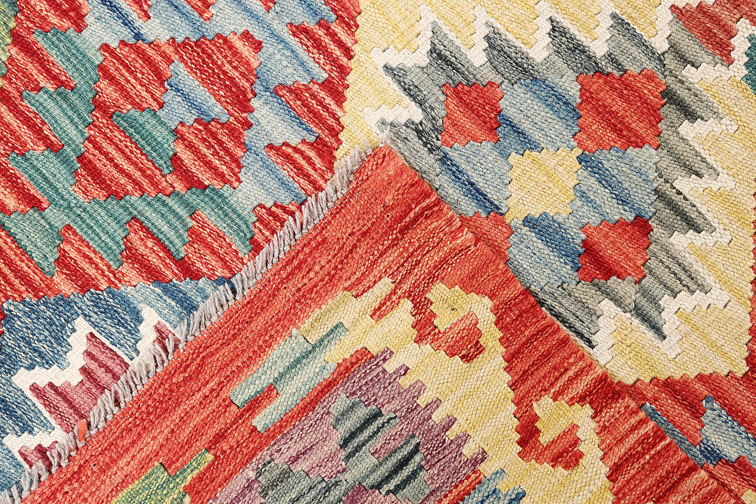 6' 6"X 10'  Multy Handmade Veggie Dye Kilim Rug Rectangular
