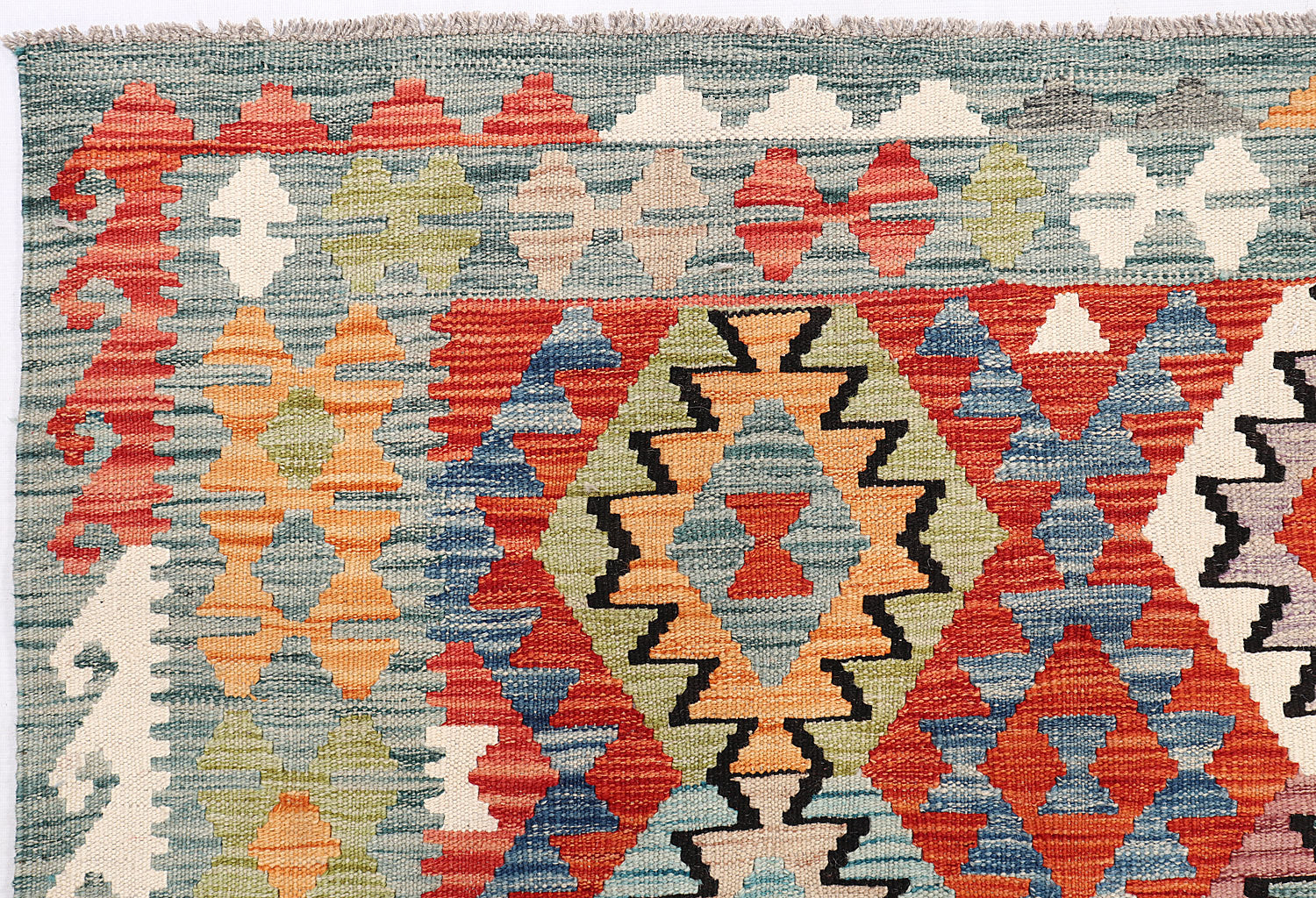 6' 6"X 10'  Multy Handmade Veggie Dye Kilim Rug Rectangular