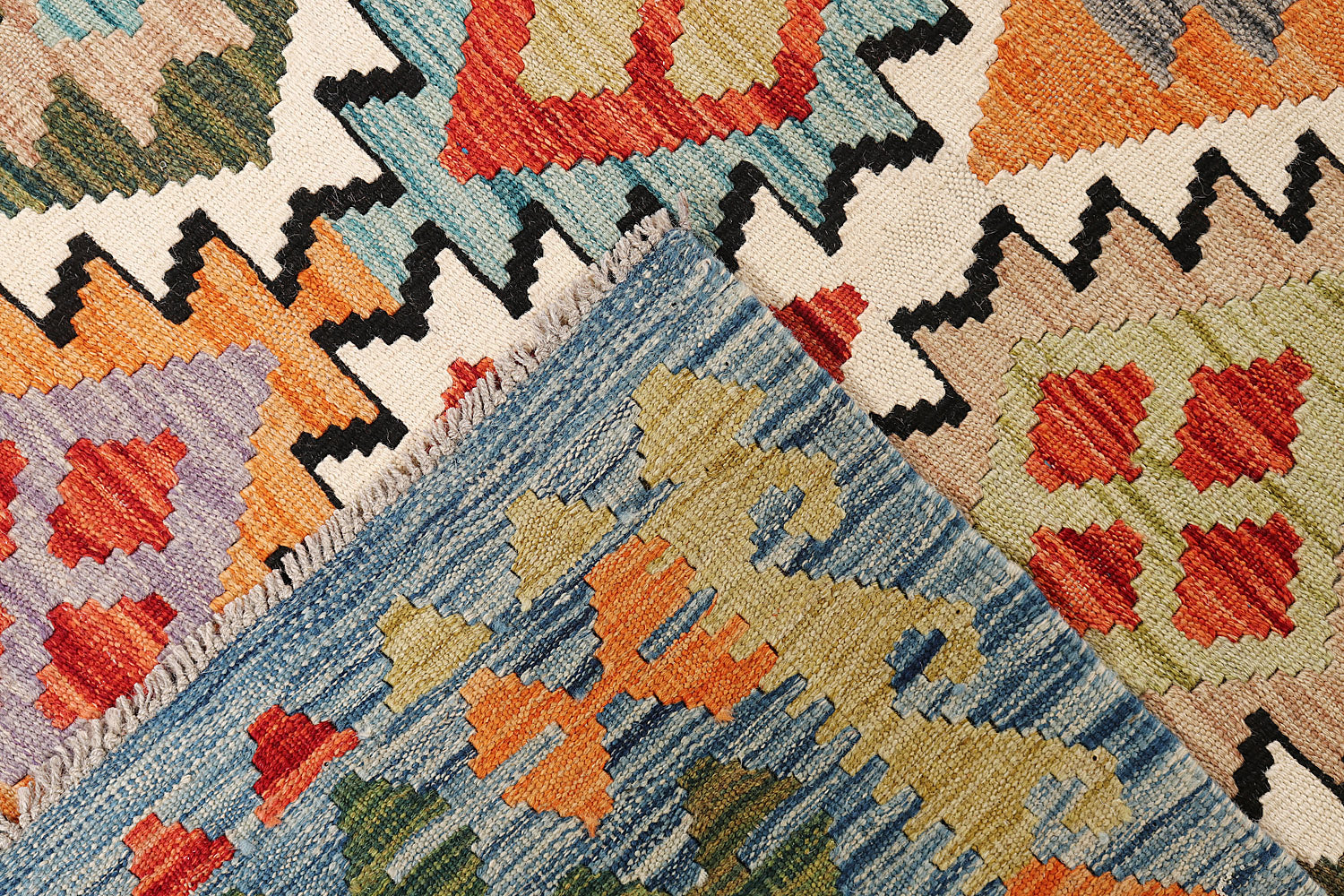 6' 6"X 10'  Multy Handmade Veggie Dye Kilim Rug Rectangular