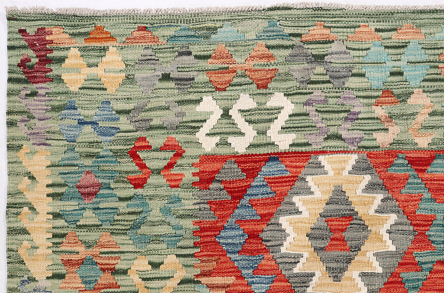 6' 6"X 10'  Multy Handmade Veggie Dye Kilim Rug Rectangular
