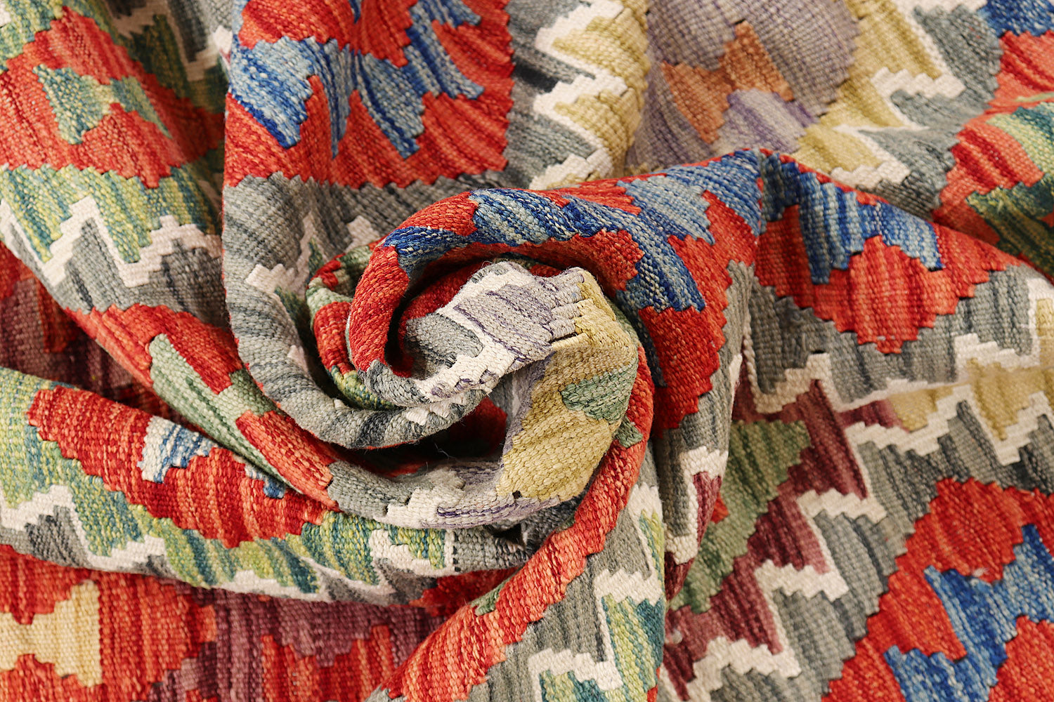 6' 6"X 10'  Multy Handmade Veggie Dye Kilim Rug Rectangular
