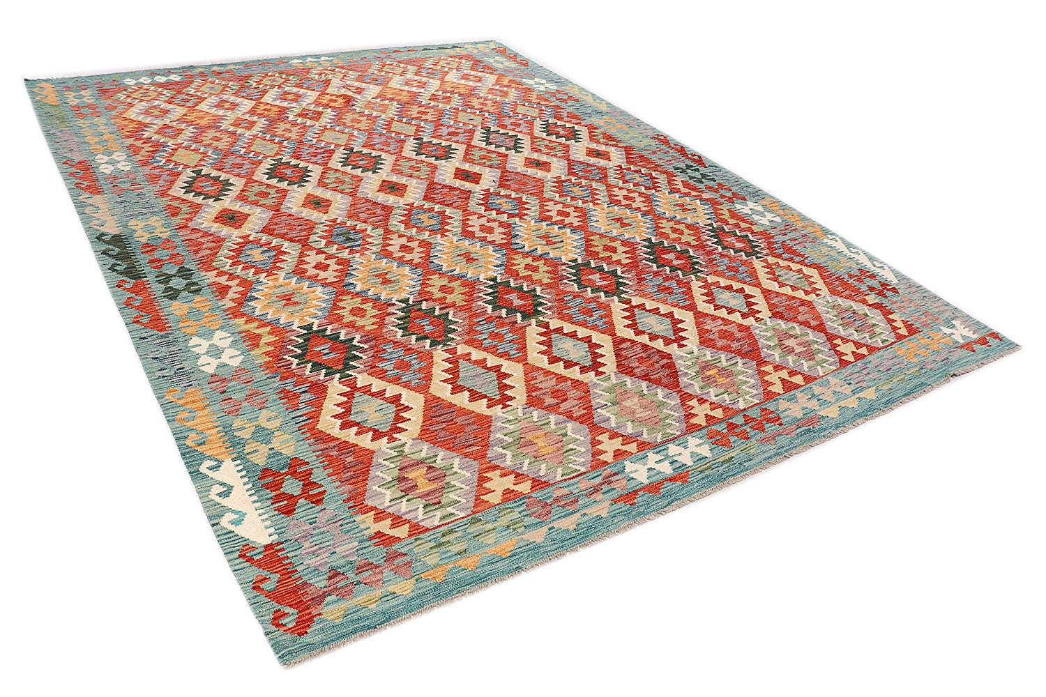 8' x 11' 6'  Multy Handmade Veggie Dye Kilim Rug Rectangular
