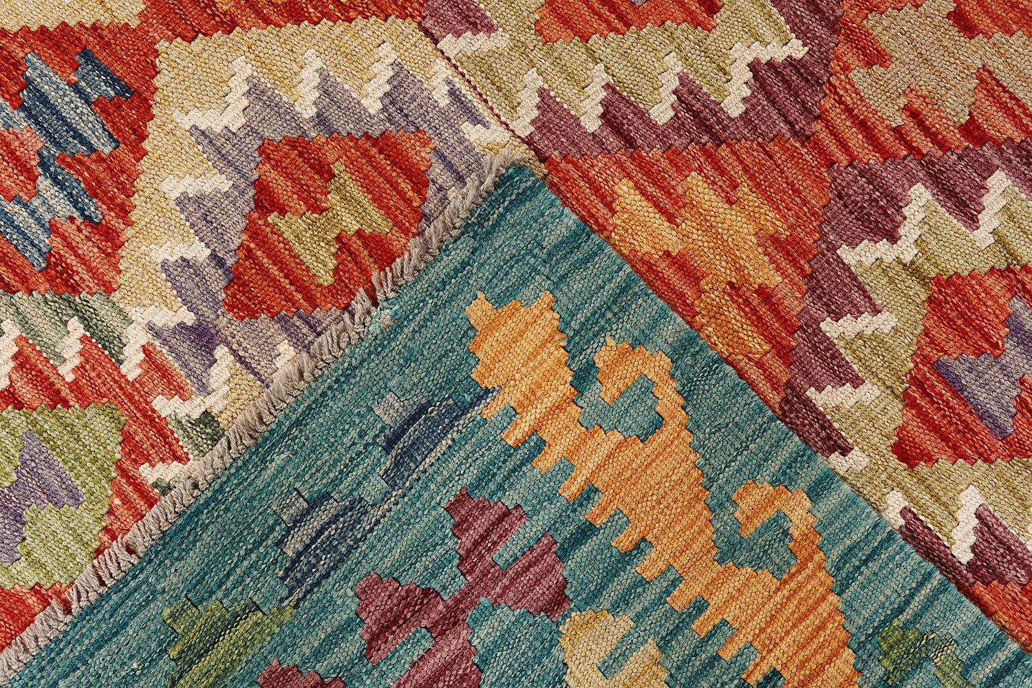8' x 11' 6'  Multy Handmade Veggie Dye Kilim Rug Rectangular