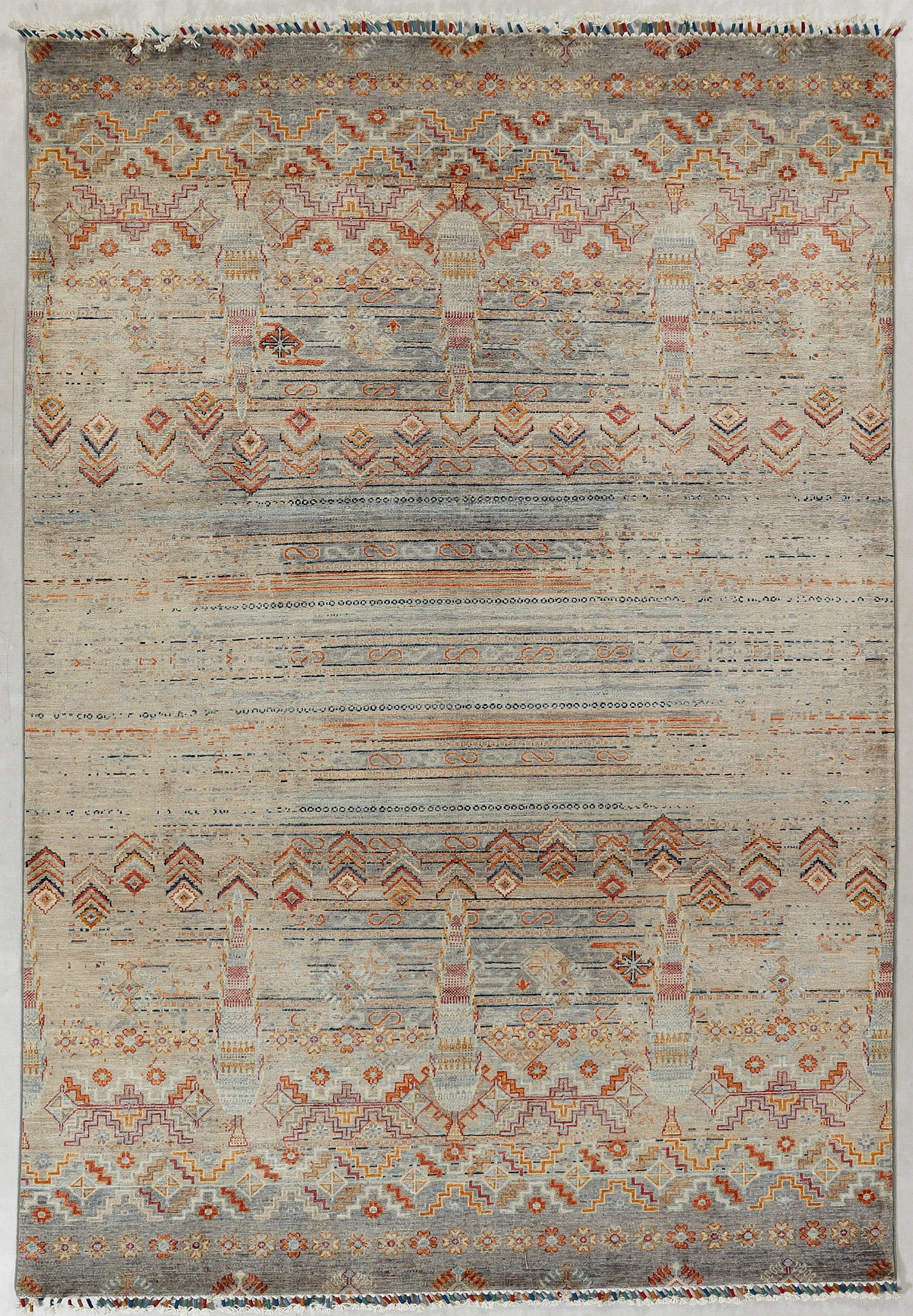 Khurjeen Persian Hand Knotted Wool Rug Multicolor 5'6" x 8'