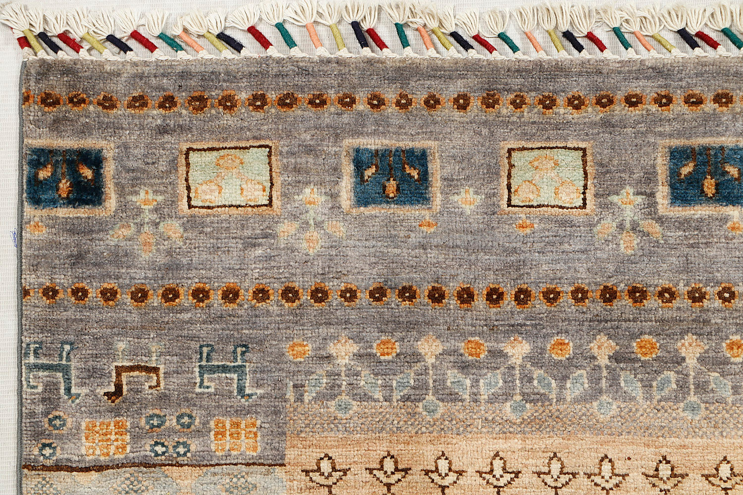 6' x 9'  Multi Handmade Persian Rug LORIBAFT Rectangular