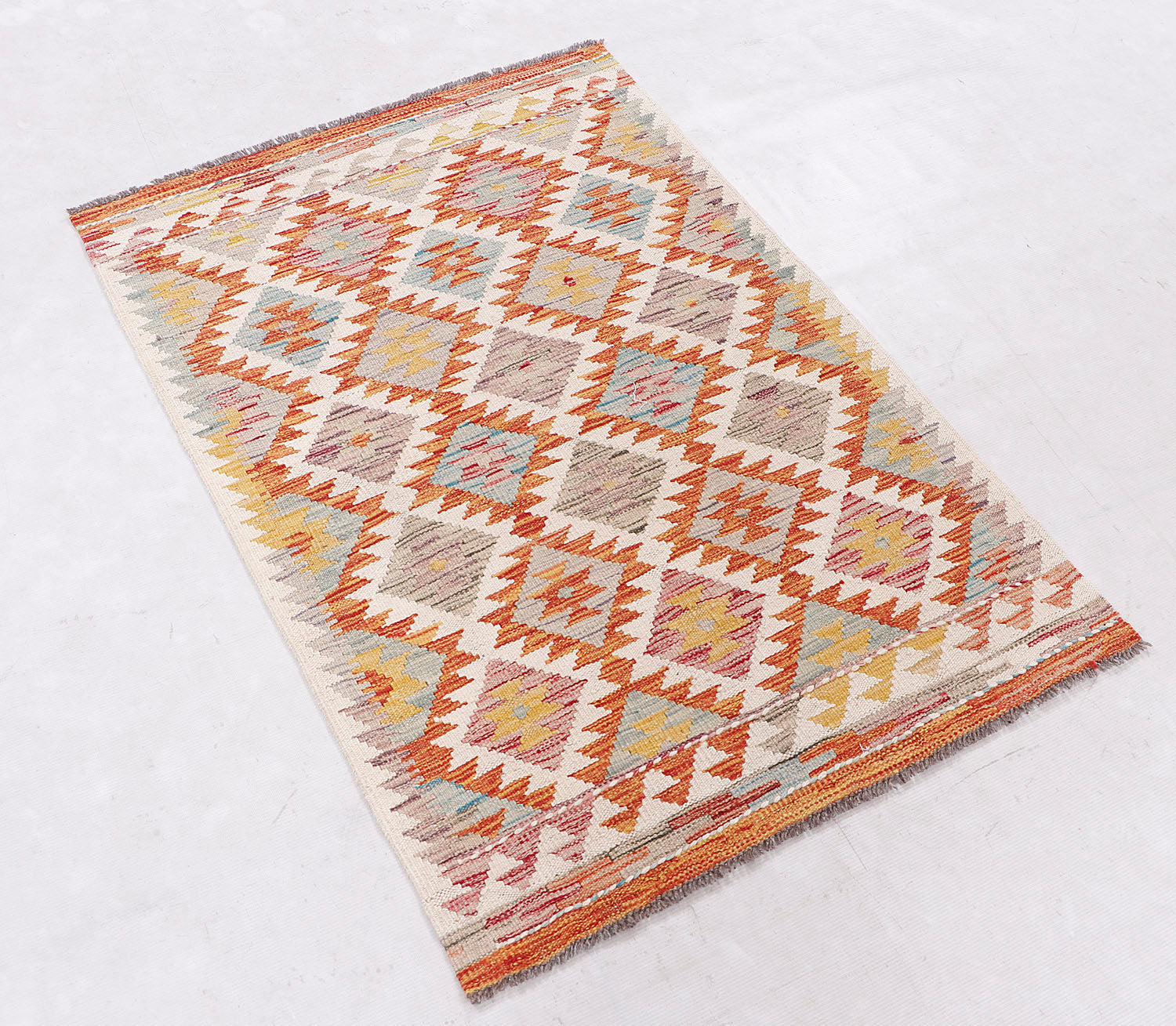 3' X 4'  Multy Handmade Veggie Dye Kilim Rug Rectangular