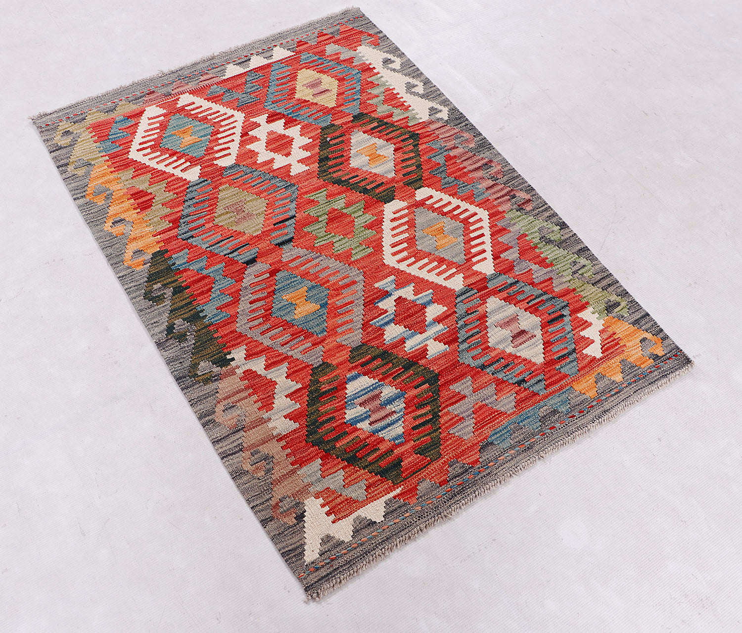 3' X 4'  Multy Handmade Veggie Dye Kilim Rug Rectangular