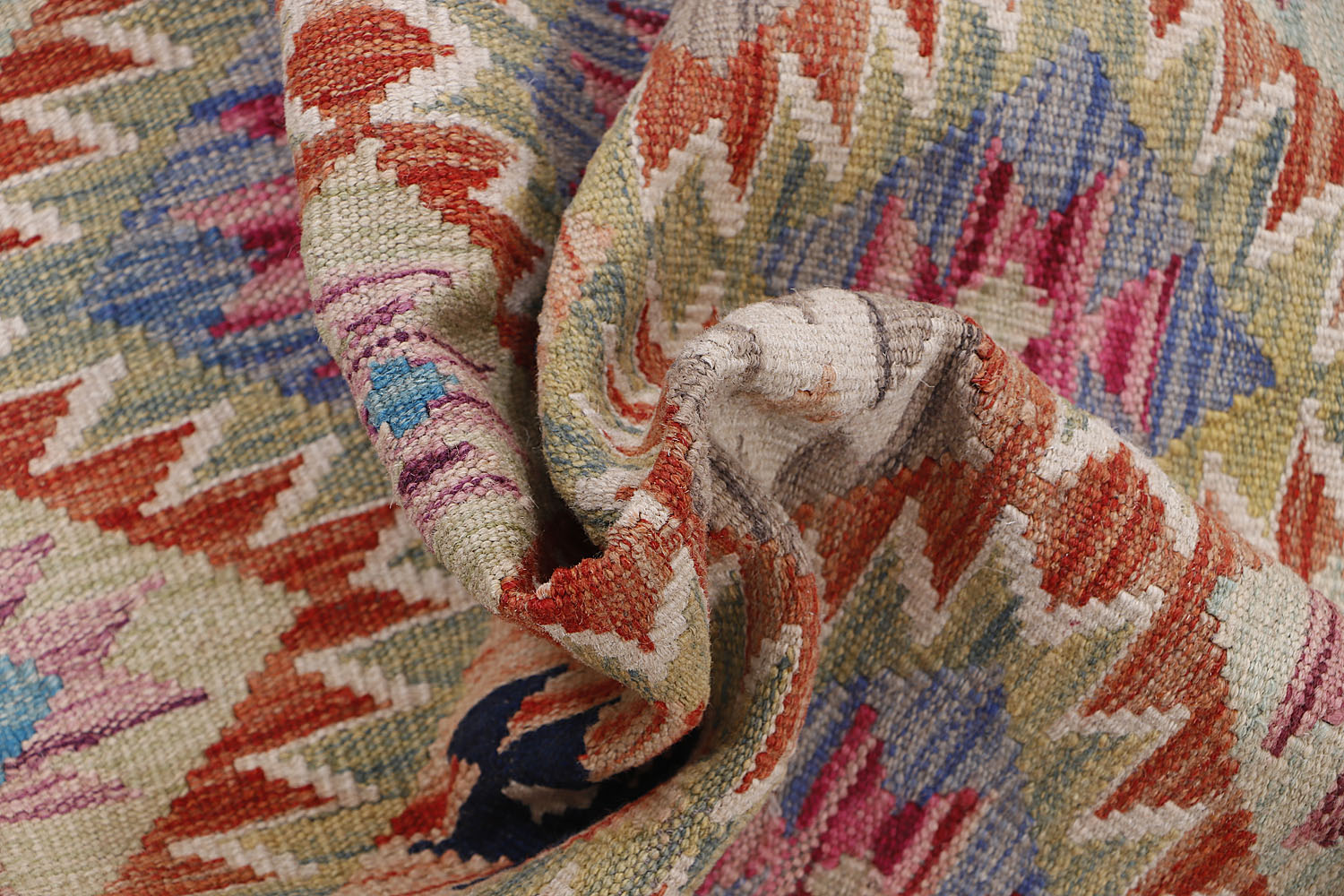 2' 6" x 4'  Multy Handmade Veggie Dye Kilim Rug Rectangular