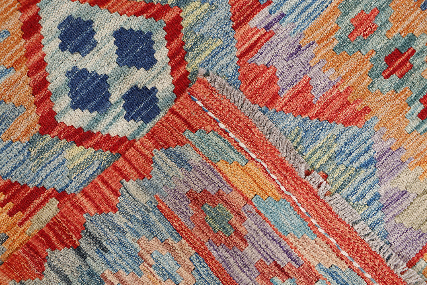 3' X 4'  Multy Handmade Veggie Dye Kilim Rug Rectangular