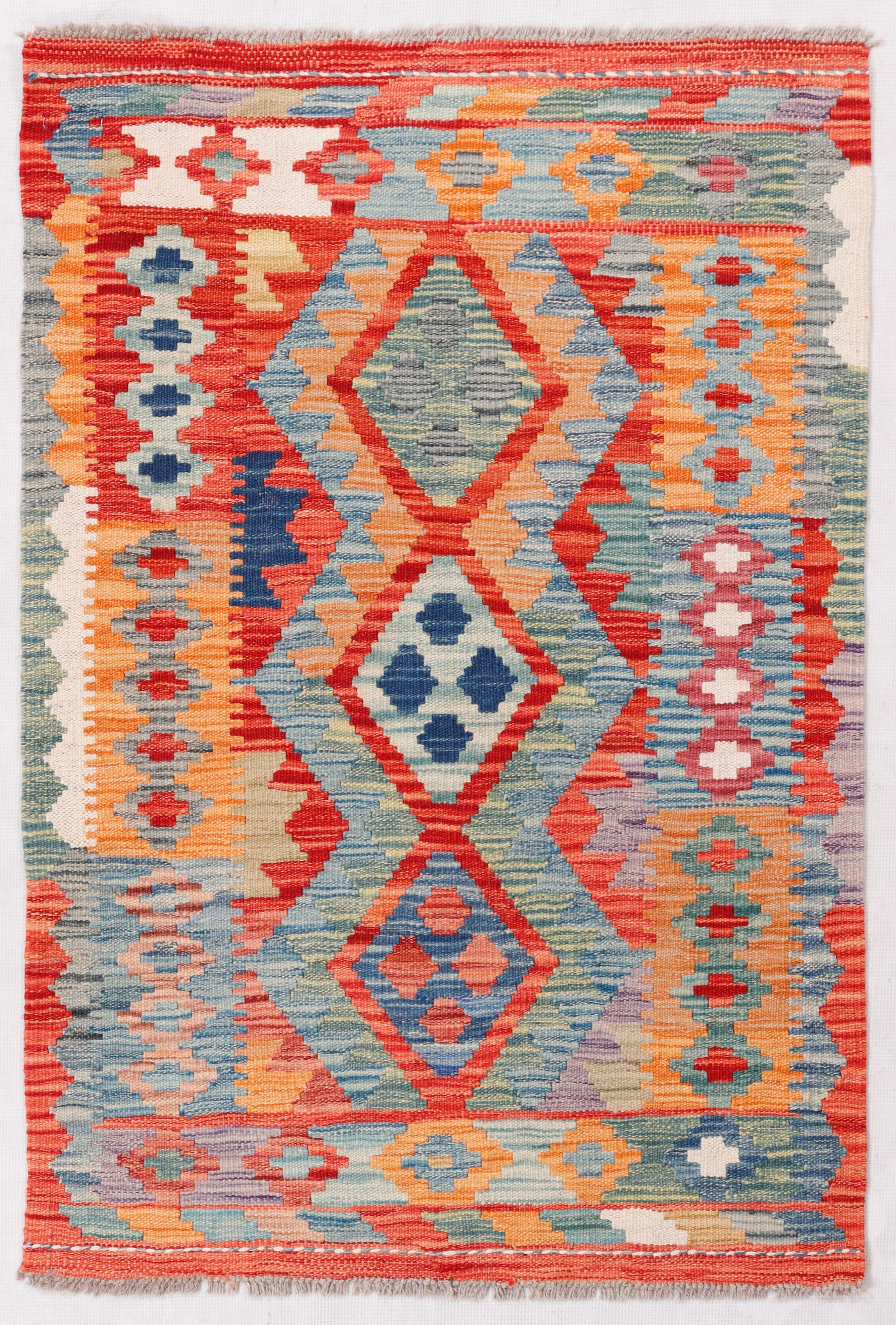 3' X 4'  Multy Handmade Veggie Dye Kilim Rug Rectangular